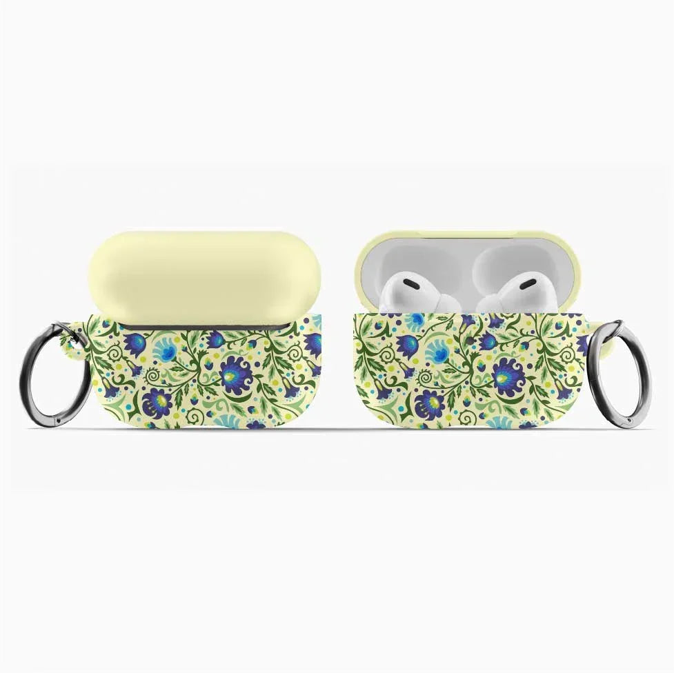 Gdańsk Blues Wycinanki AirPod Pro Case over yellow - The Global Wanderer