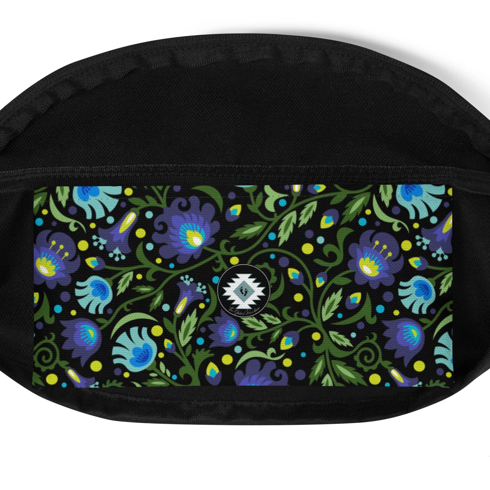 Gdańsk Blues Wycinanki Fanny Pack over black - The Global Wanderer