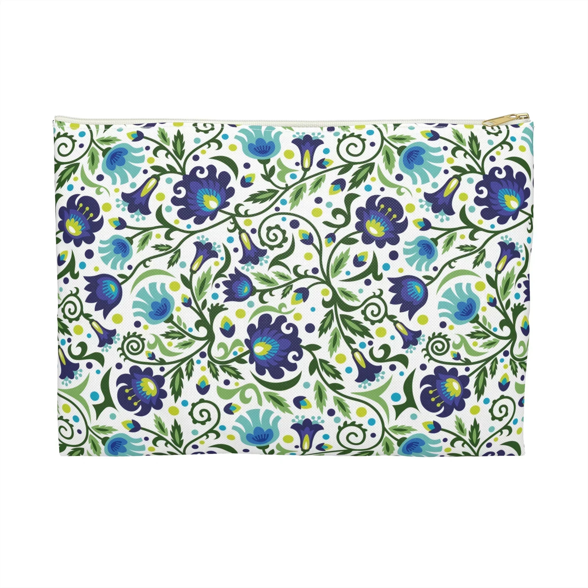 Gdańsk Blues Wycinanki Flat Pouch over white - The Global Wanderer