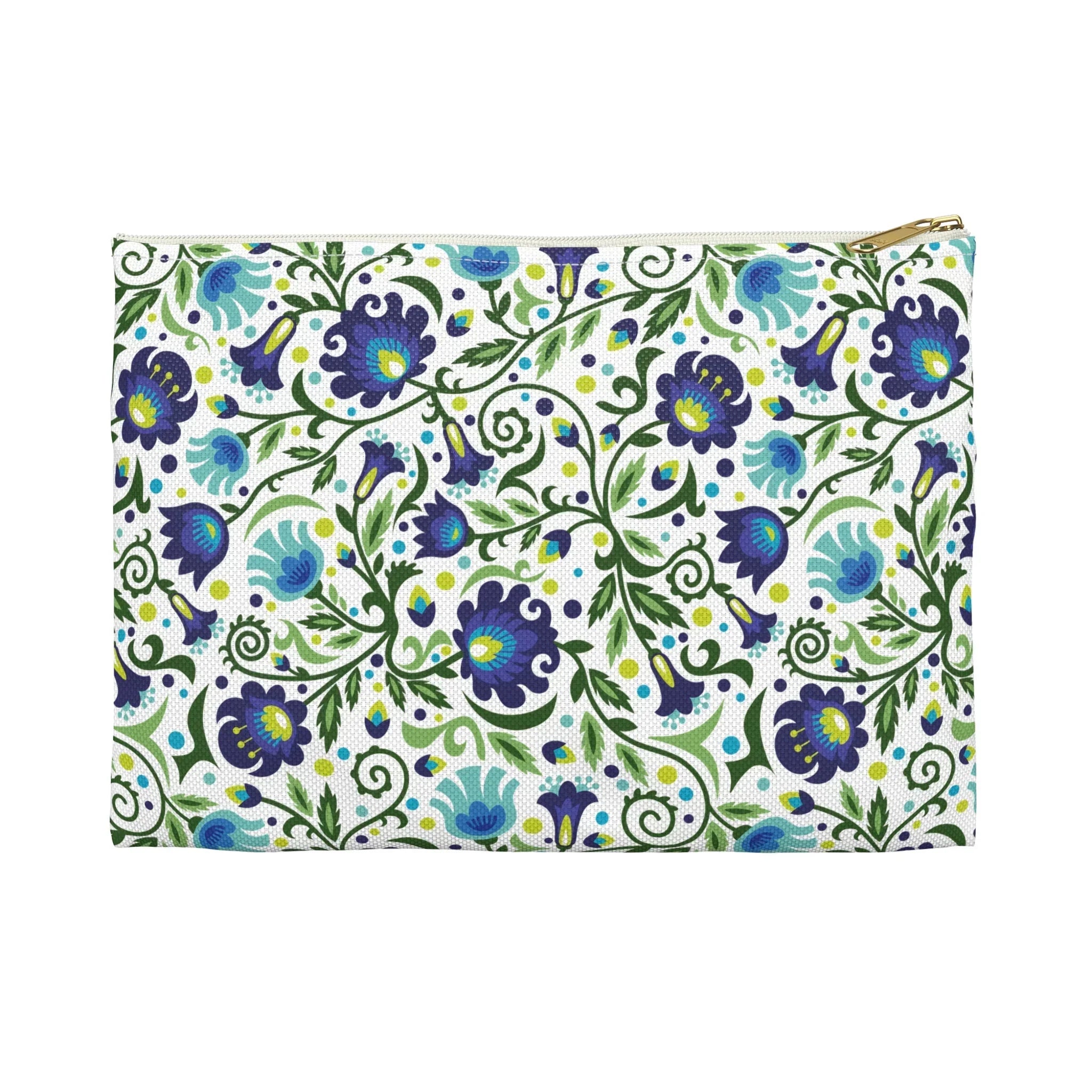 Gdańsk Blues Wycinanki Flat Pouch over white - The Global Wanderer