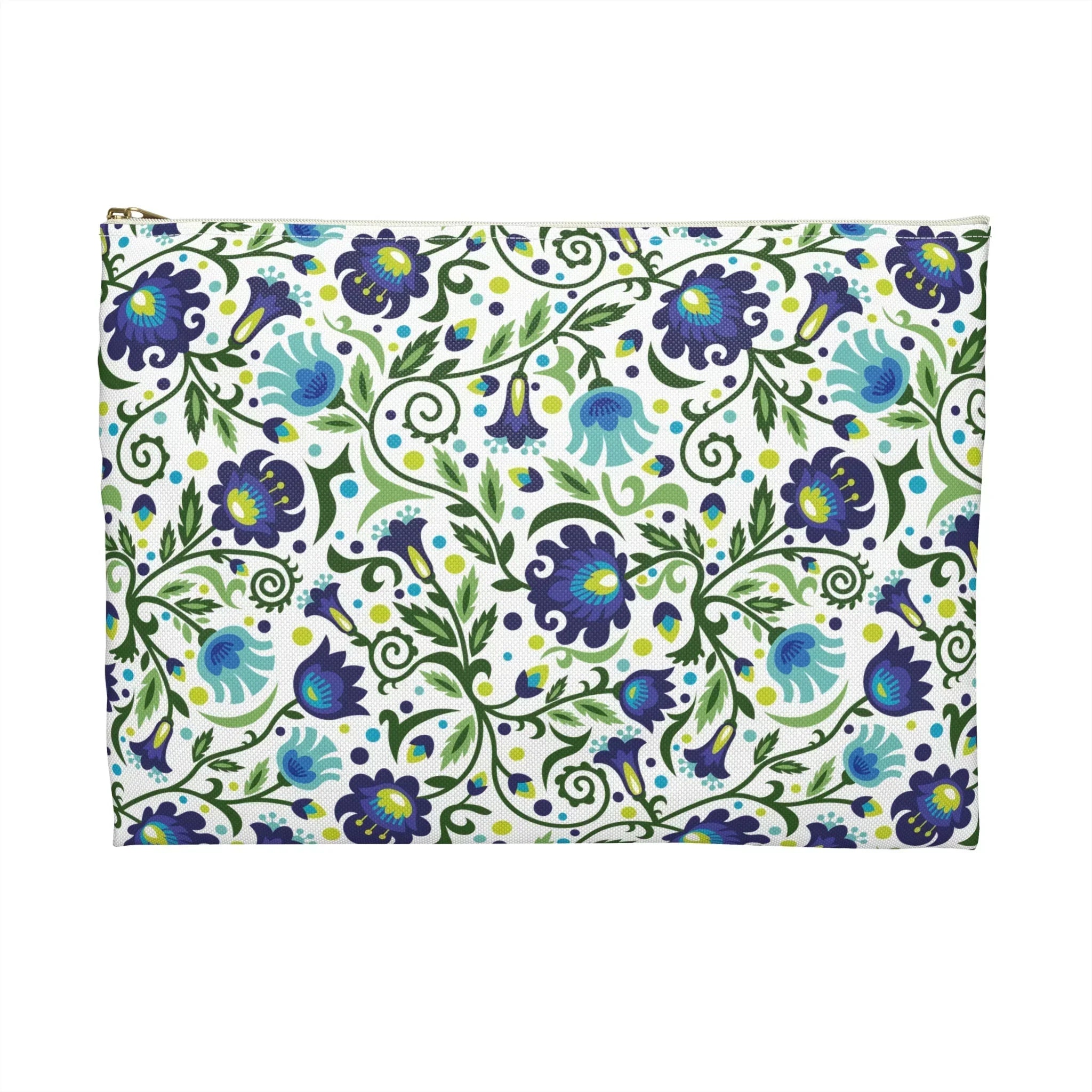 Gdańsk Blues Wycinanki Flat Pouch over white - The Global Wanderer