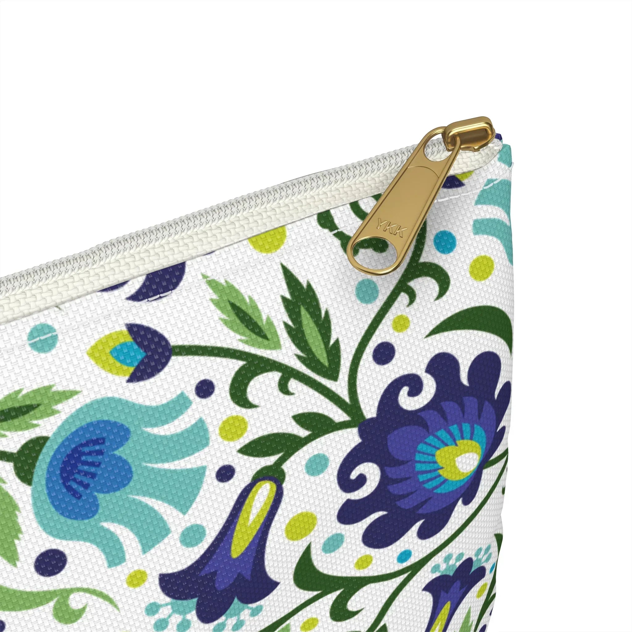 Gdańsk Blues Wycinanki Flat Pouch over white - The Global Wanderer