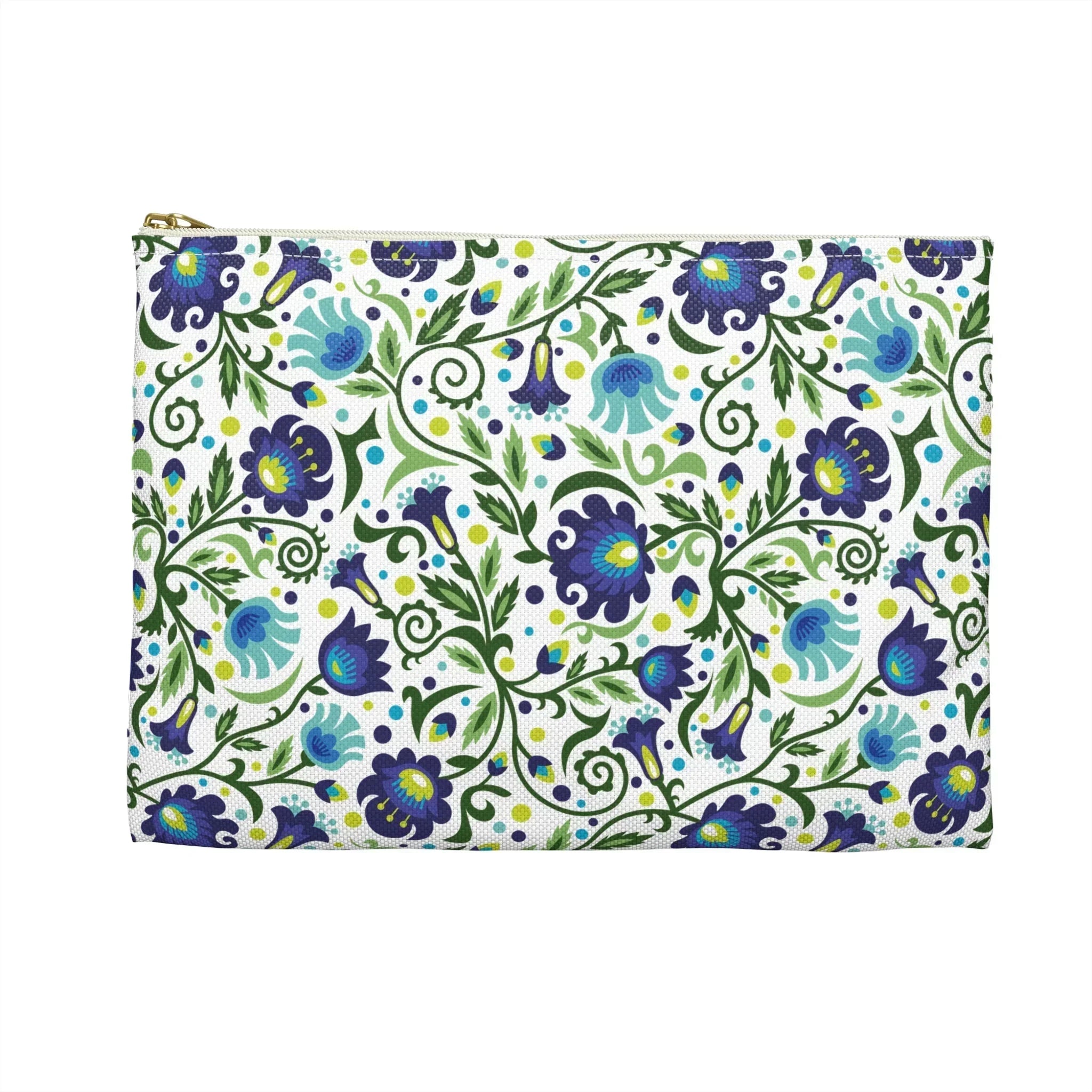 Gdańsk Blues Wycinanki Flat Pouch over white - The Global Wanderer