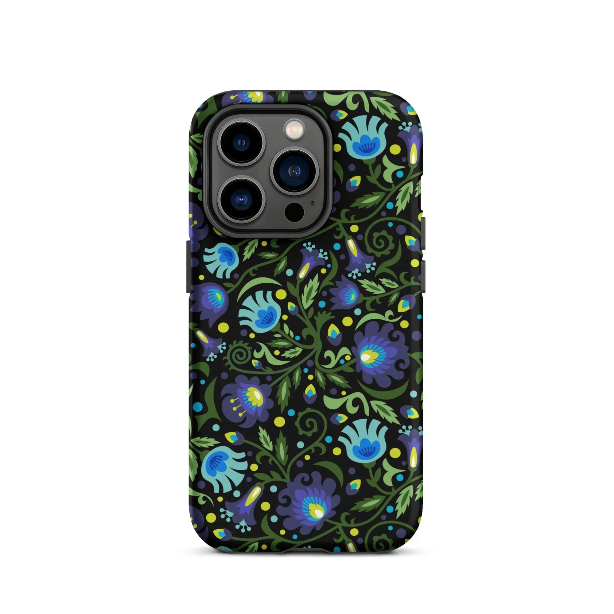 Gdańsk Blues Wycinanki iPhone Case over black - The Global Wanderer