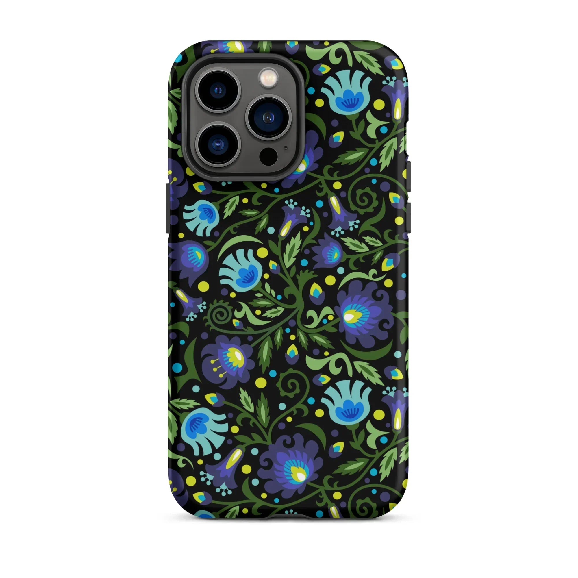 Gdańsk Blues Wycinanki iPhone Case over black - The Global Wanderer