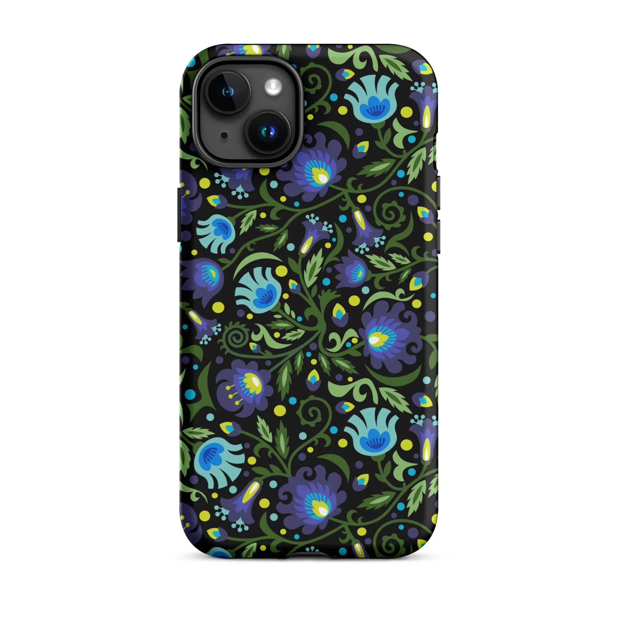 Gdańsk Blues Wycinanki iPhone Case over black - The Global Wanderer