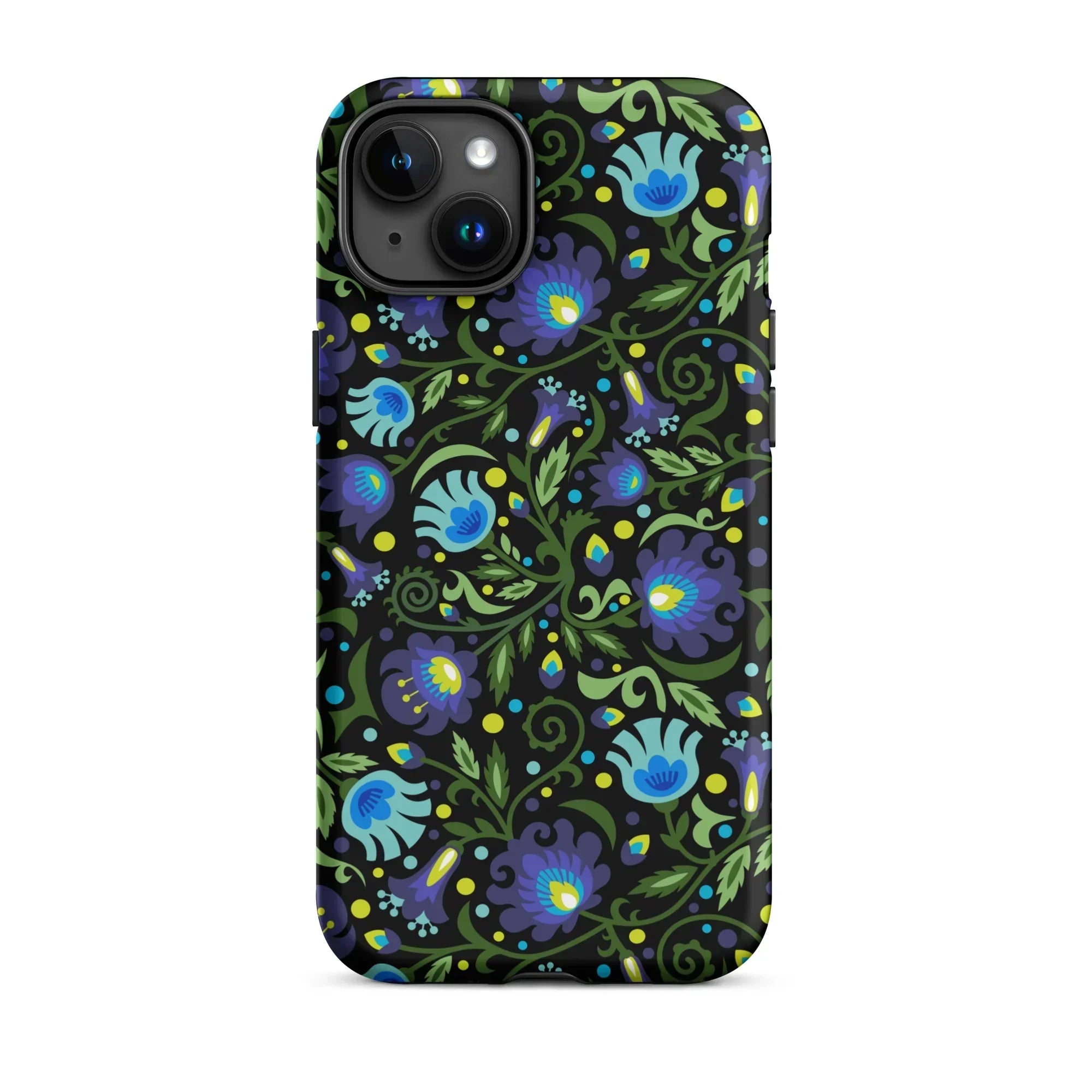 Gdańsk Blues Wycinanki iPhone Case over black - The Global Wanderer