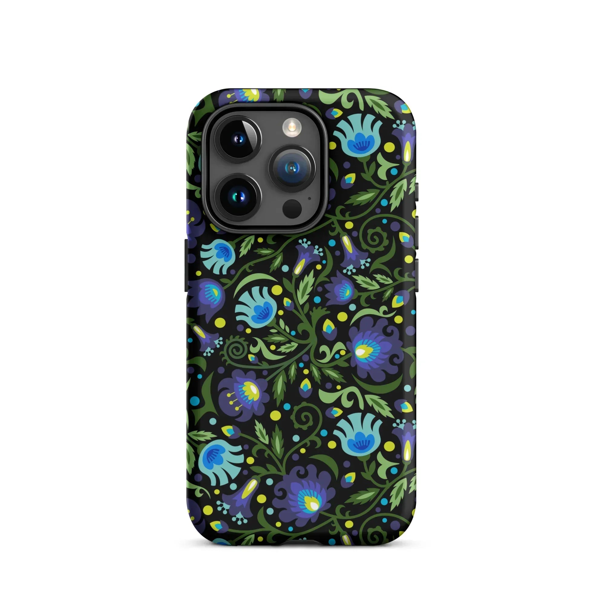 Gdańsk Blues Wycinanki iPhone Case over black - The Global Wanderer