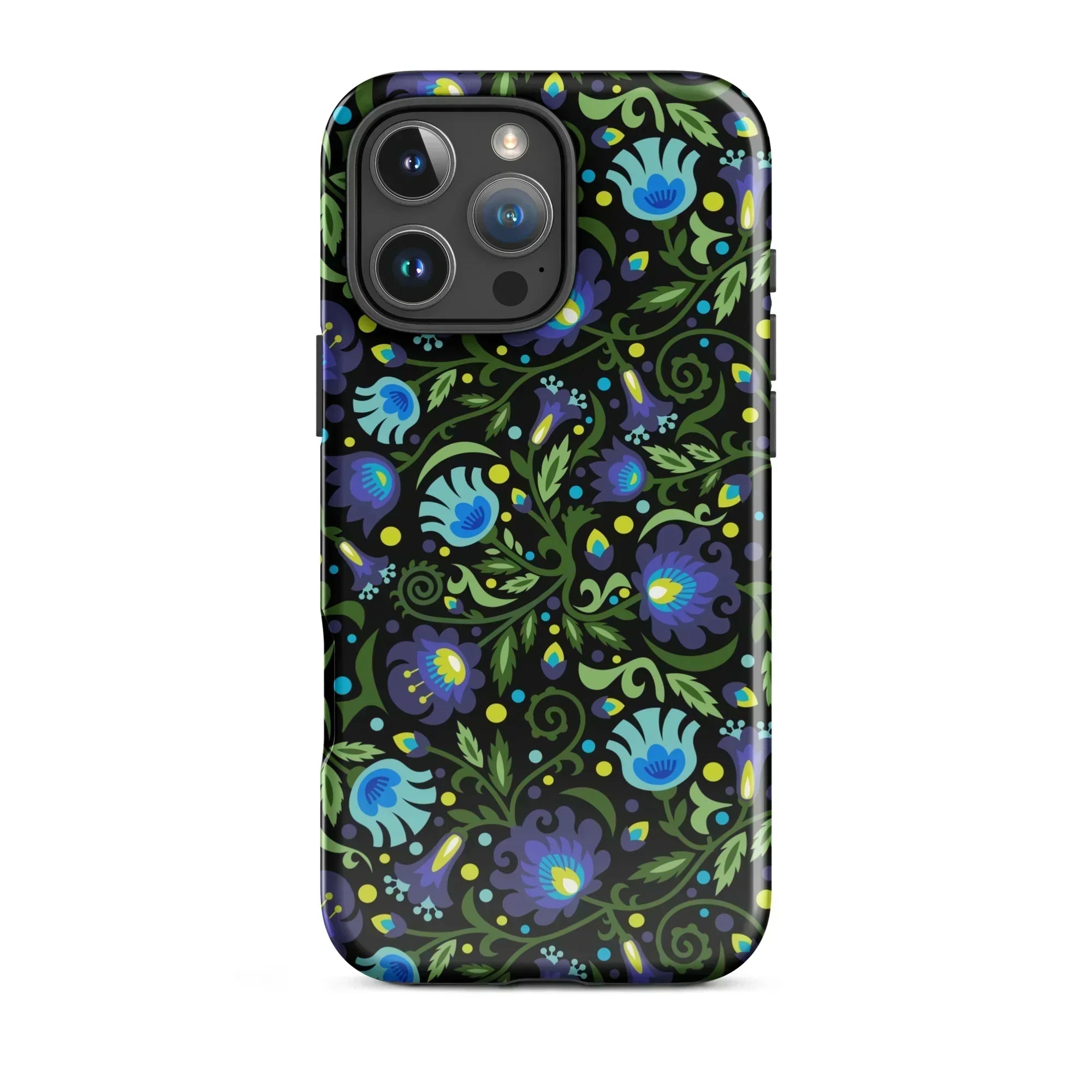 Gdańsk Blues Wycinanki iPhone Case over black - The Global Wanderer