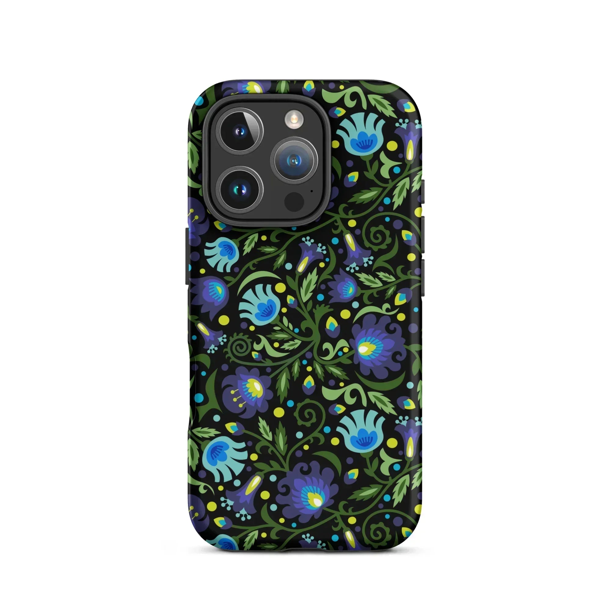 Gdańsk Blues Wycinanki iPhone Case over black - The Global Wanderer