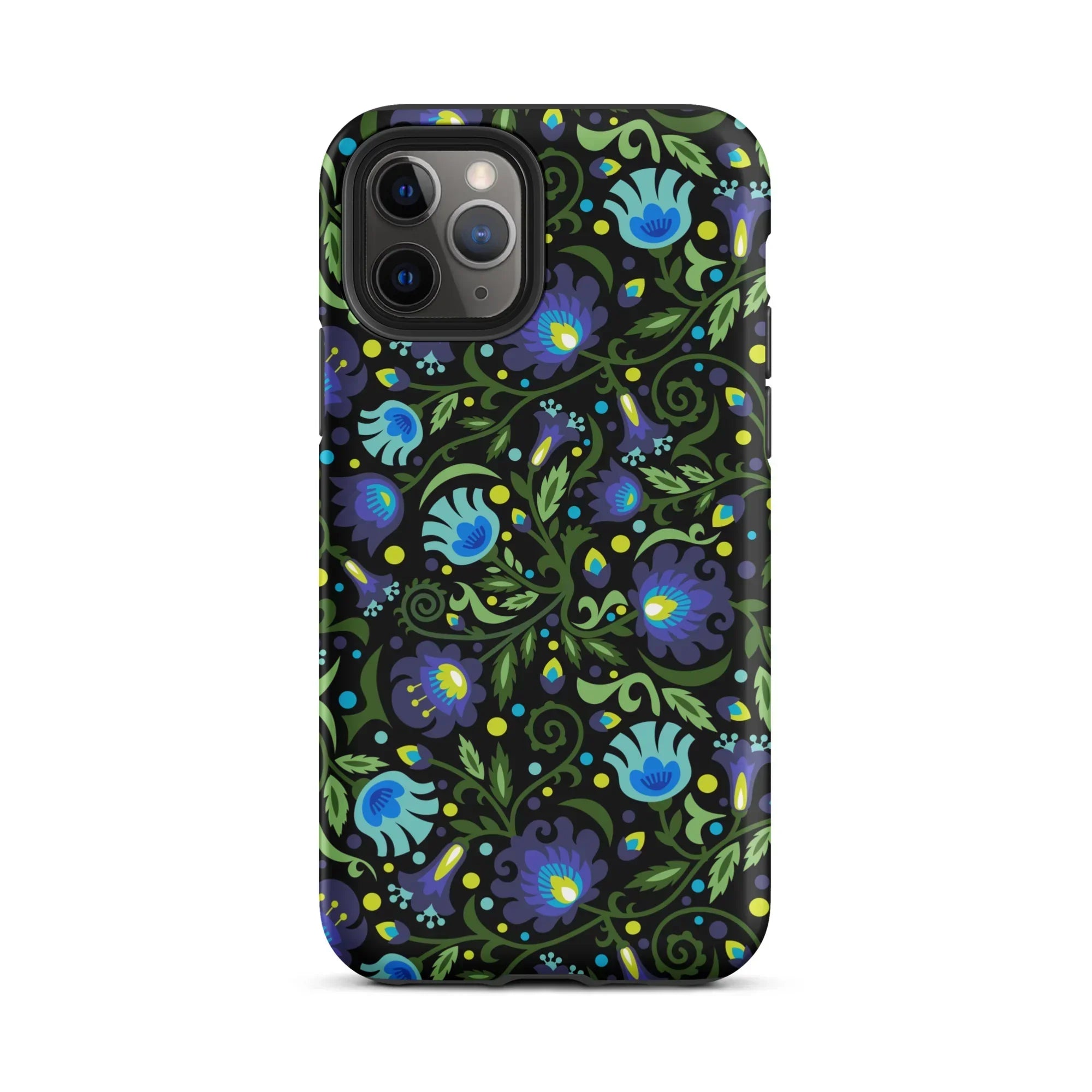 Gdańsk Blues Wycinanki iPhone Case over black - The Global Wanderer