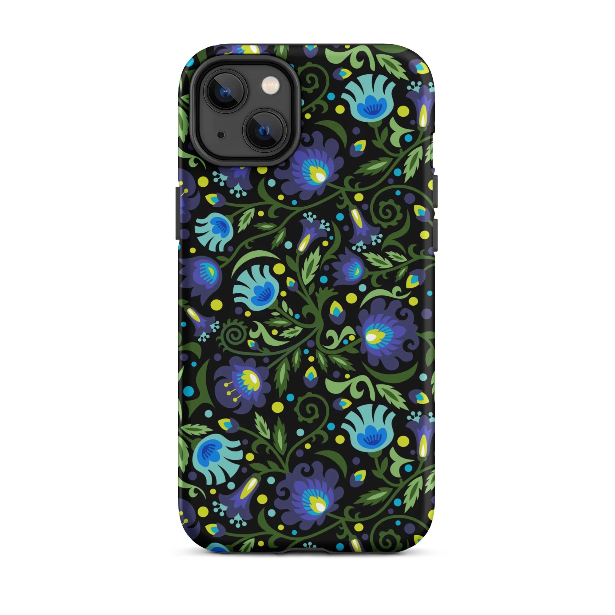 Gdańsk Blues Wycinanki iPhone Case over black - The Global Wanderer