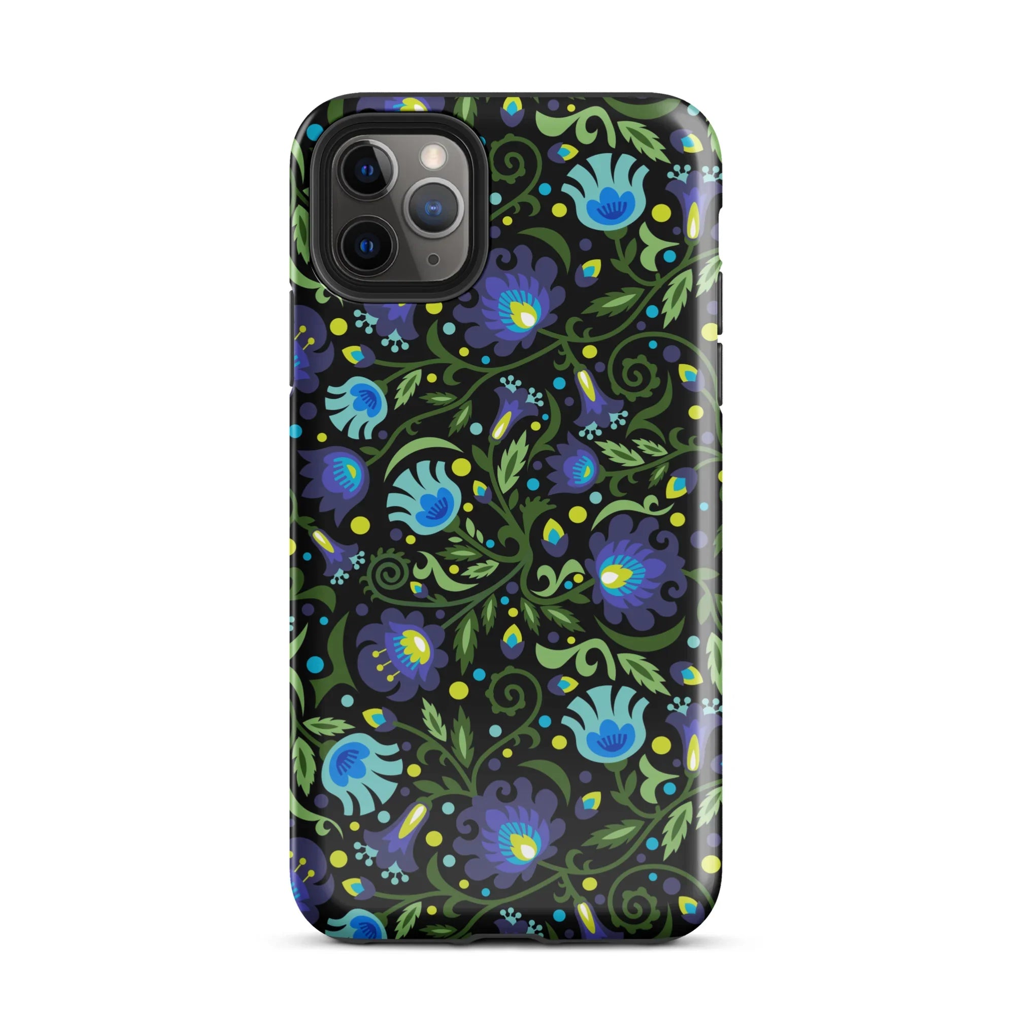 Gdańsk Blues Wycinanki iPhone Case over black - The Global Wanderer