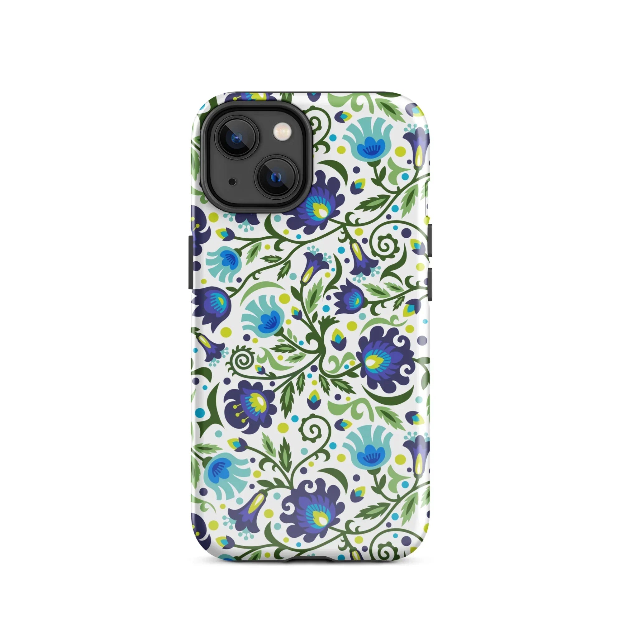 Gdańsk Blues Wycinanki iPhone Case over white - The Global Wanderer