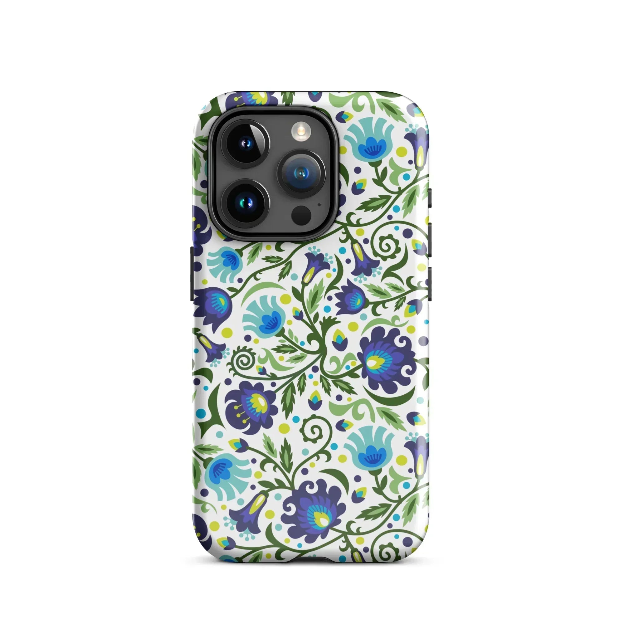 Gdańsk Blues Wycinanki iPhone Case over white - The Global Wanderer