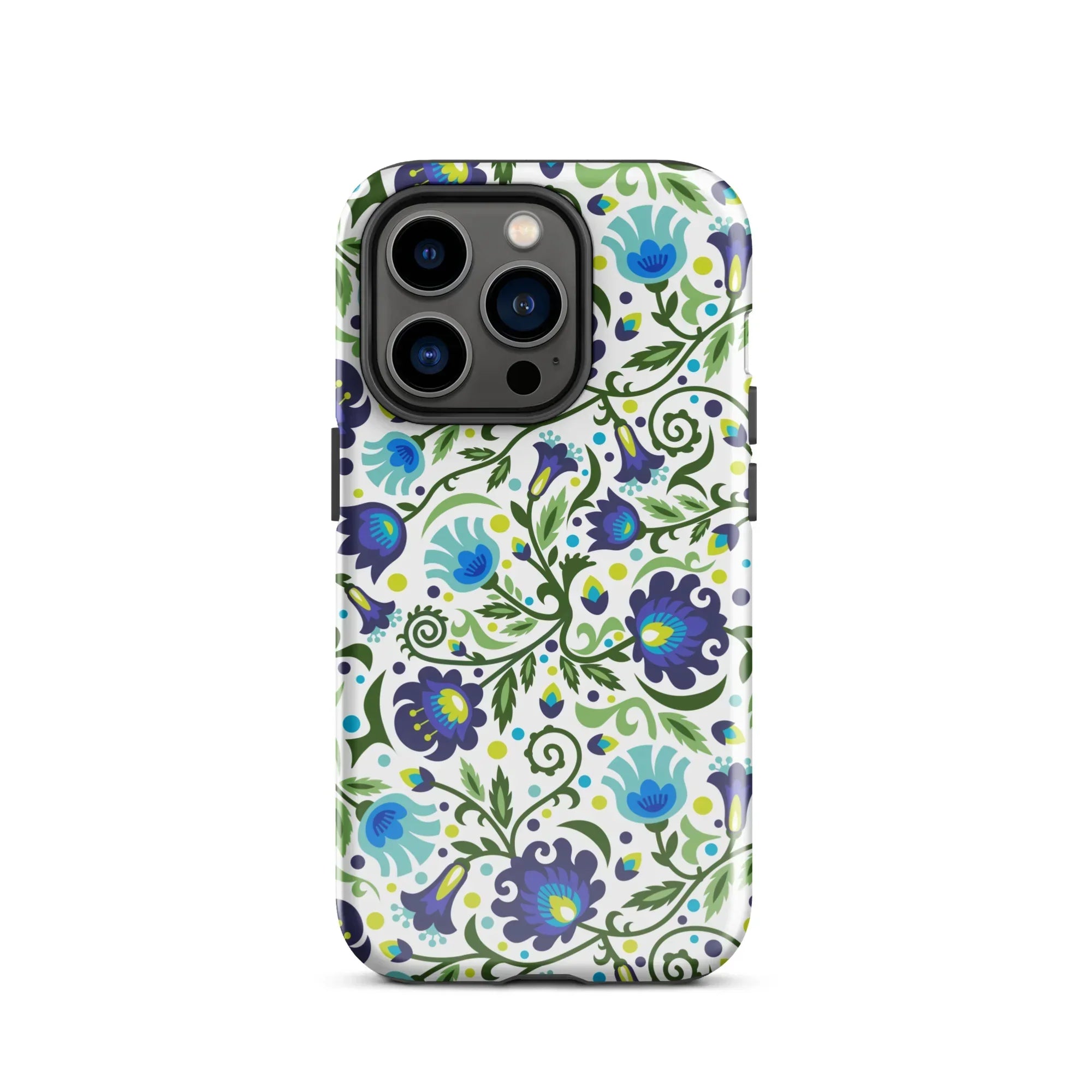 Gdańsk Blues Wycinanki iPhone Case over white - The Global Wanderer