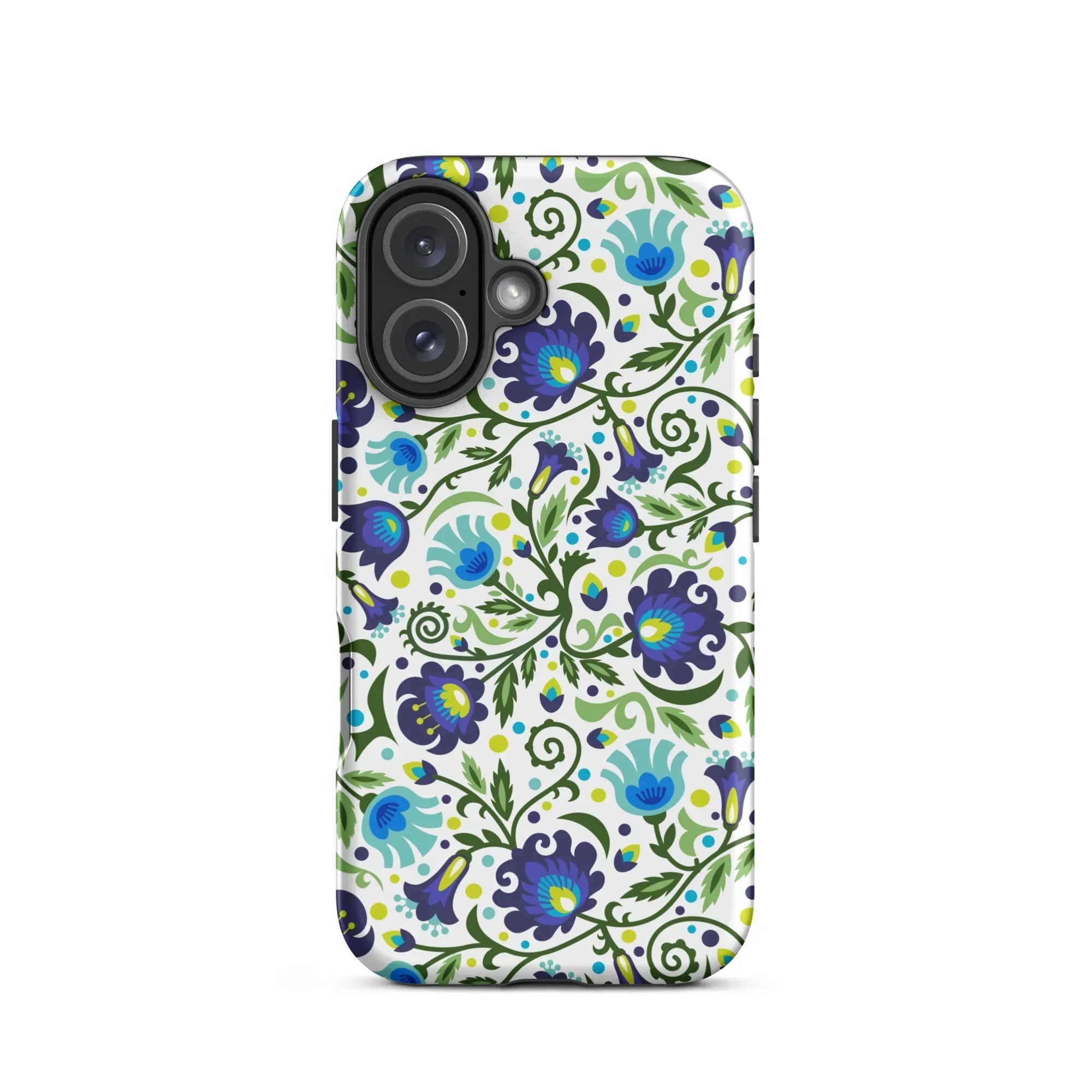 Gdańsk Blues Wycinanki iPhone Case over white - The Global Wanderer