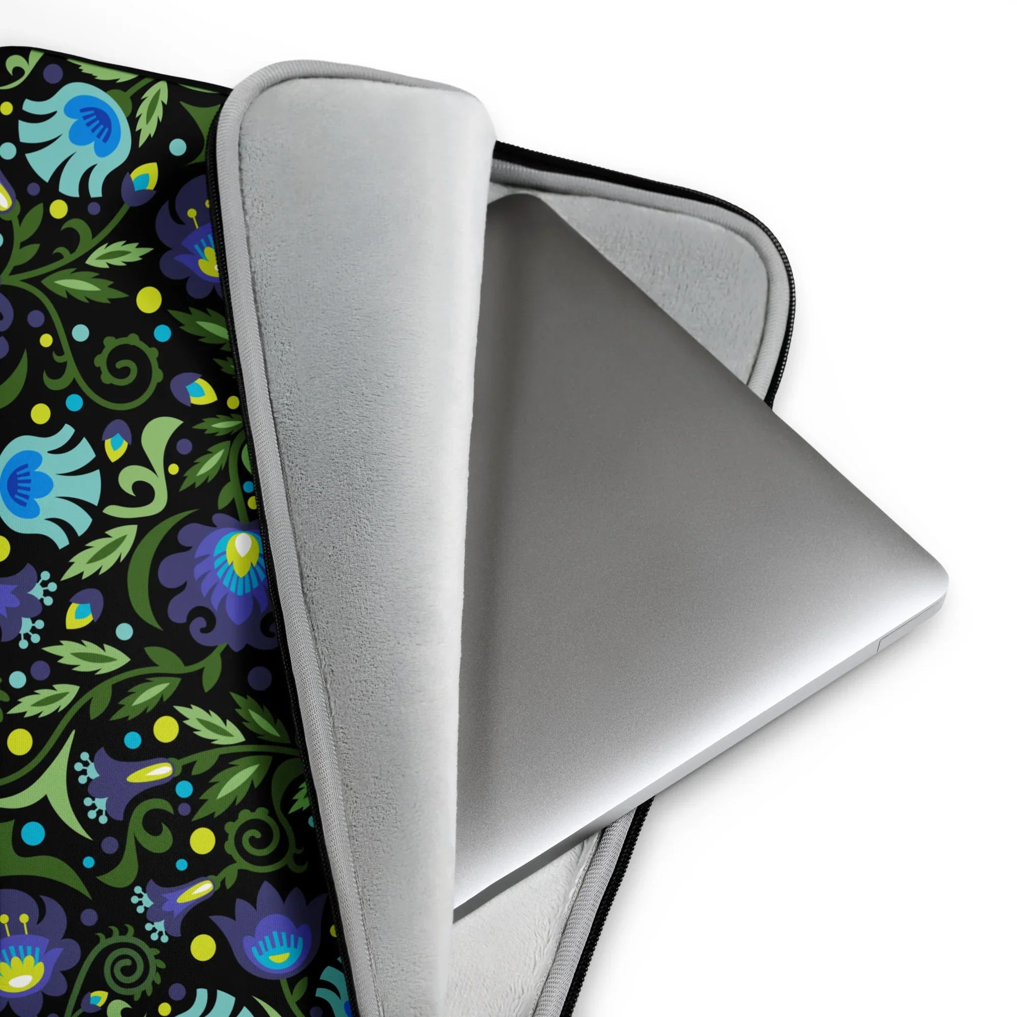 Gdańsk Blues Wycinanki Laptop Case over black - The Global Wanderer