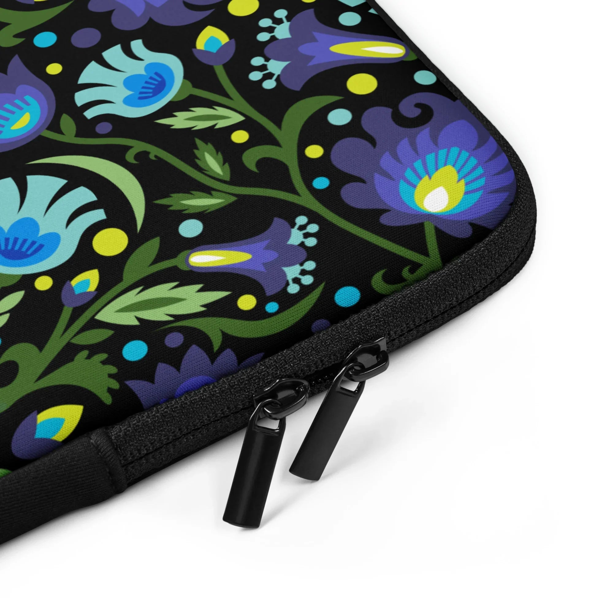 Gdańsk Blues Wycinanki Laptop Case over black - The Global Wanderer