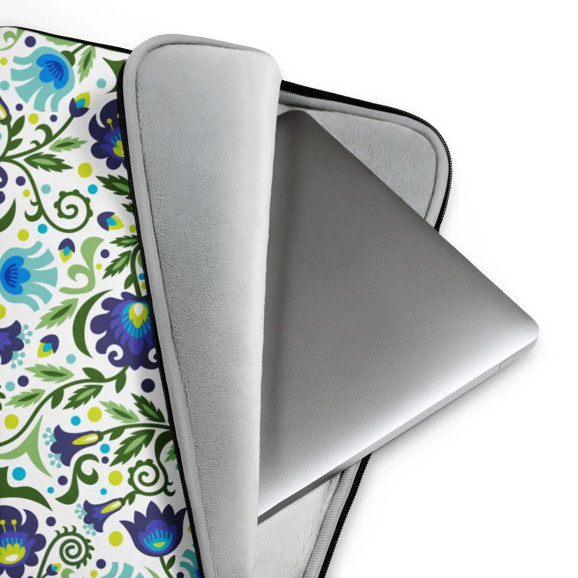 Gdańsk Blues Wycinanki Laptop Case over white - The Global Wanderer