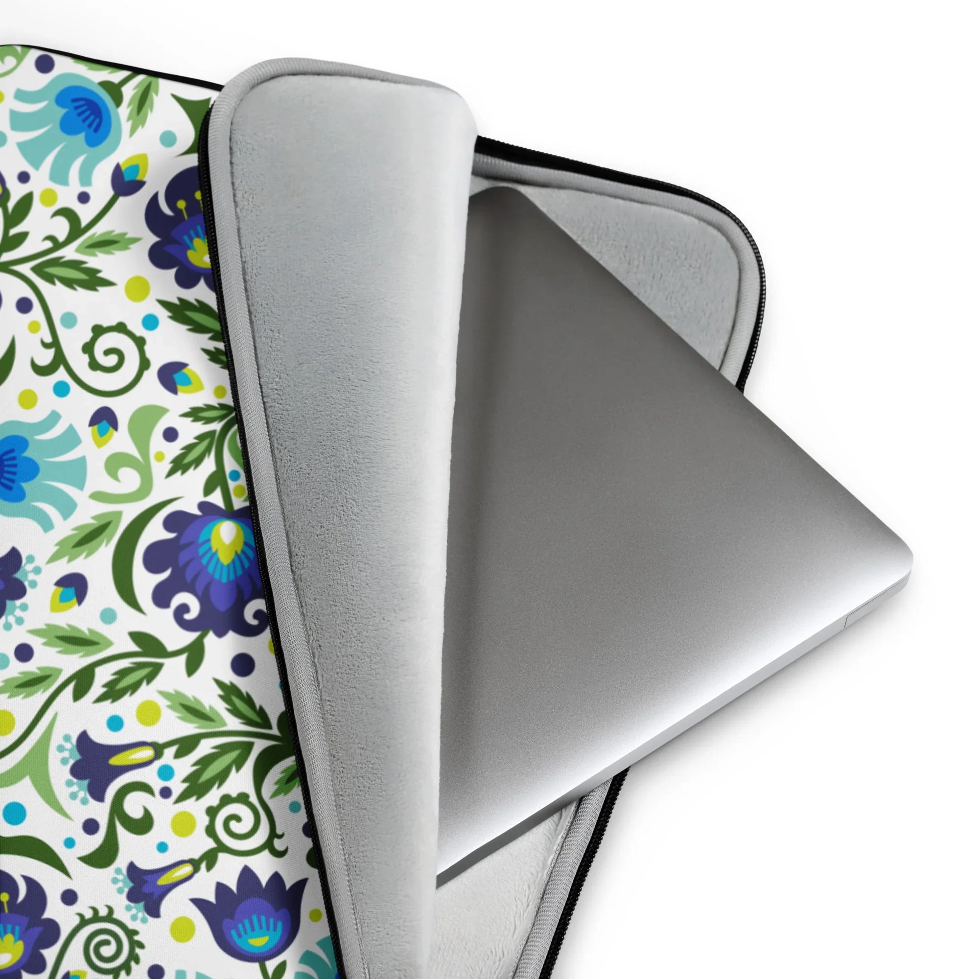 Gdańsk Blues Wycinanki Laptop Case over white - The Global Wanderer