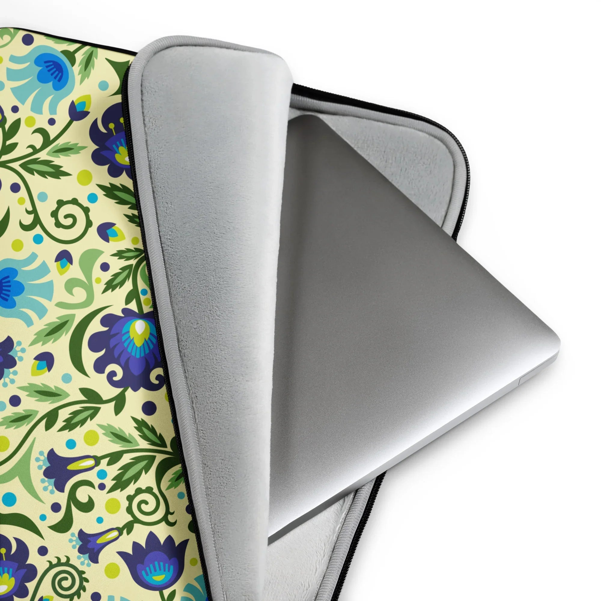 Gdańsk Blues Wycinanki Laptop Case over yellow - The Global Wanderer