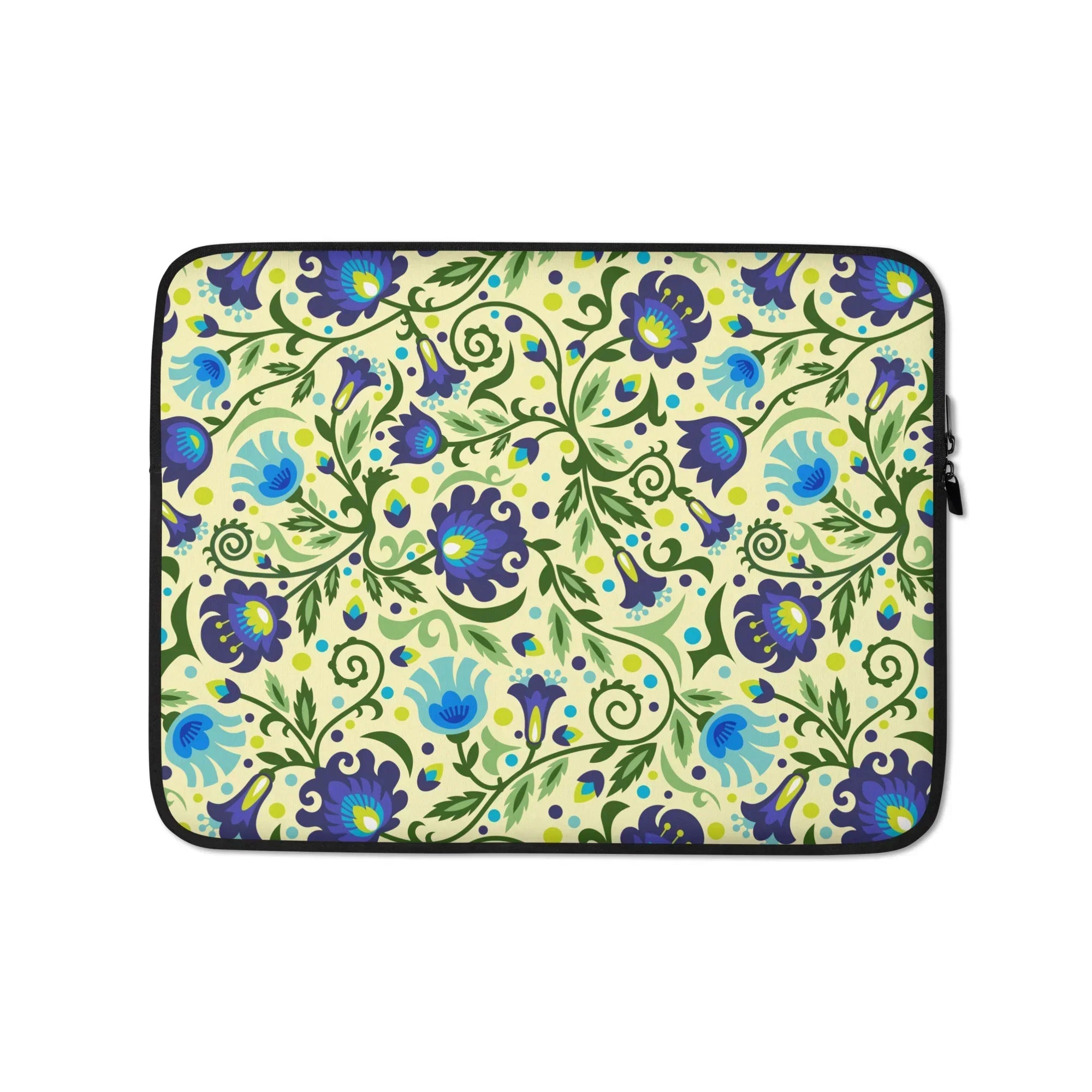 Gdańsk Blues Wycinanki Laptop Case over yellow - The Global Wanderer