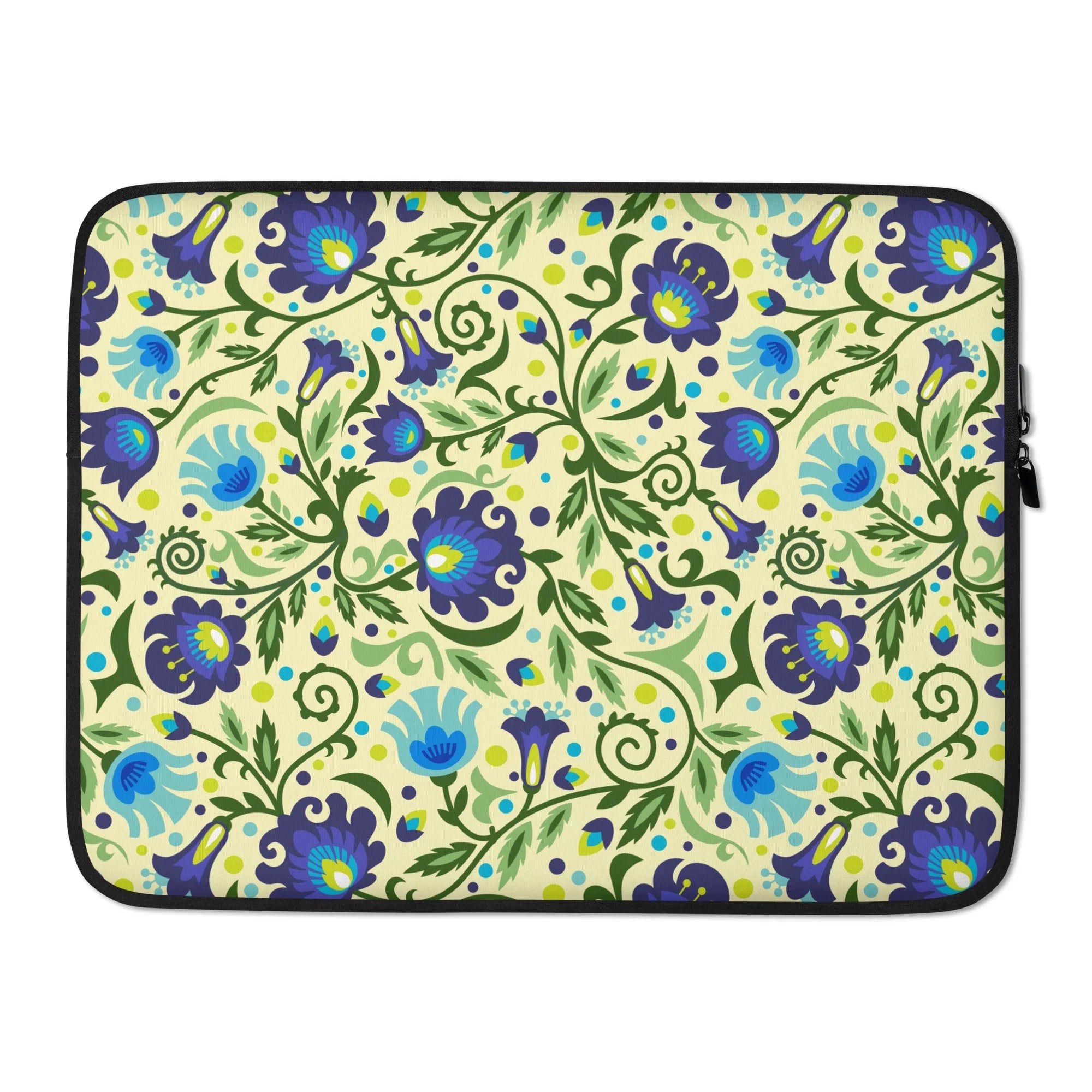 Gdańsk Blues Wycinanki Laptop Case over yellow - The Global Wanderer