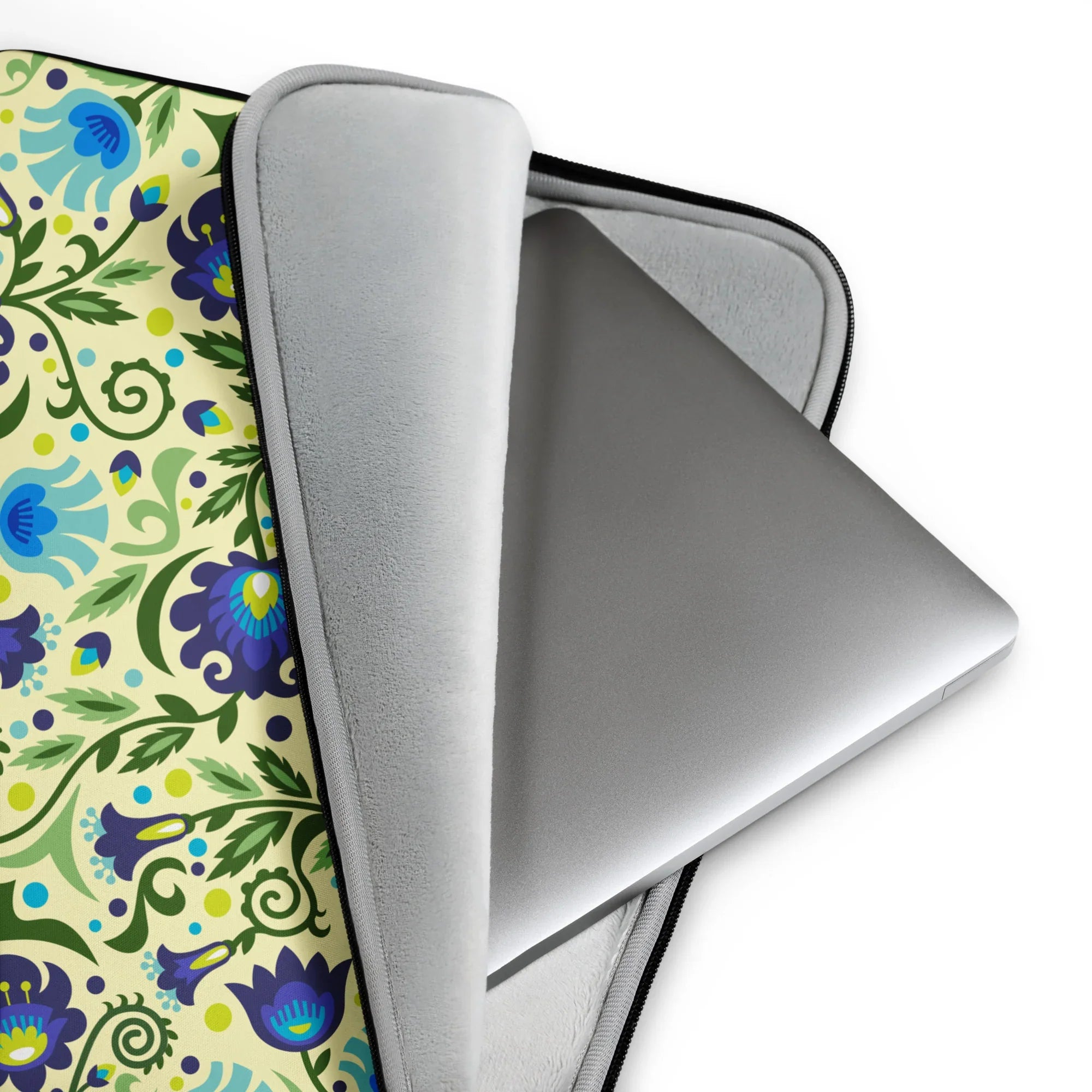 Gdańsk Blues Wycinanki Laptop Case over yellow - The Global Wanderer