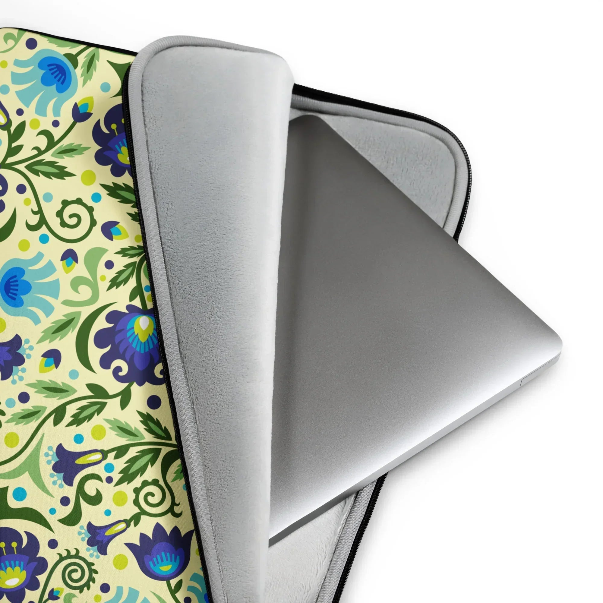 Gdańsk Blues Wycinanki Laptop Case over yellow - The Global Wanderer