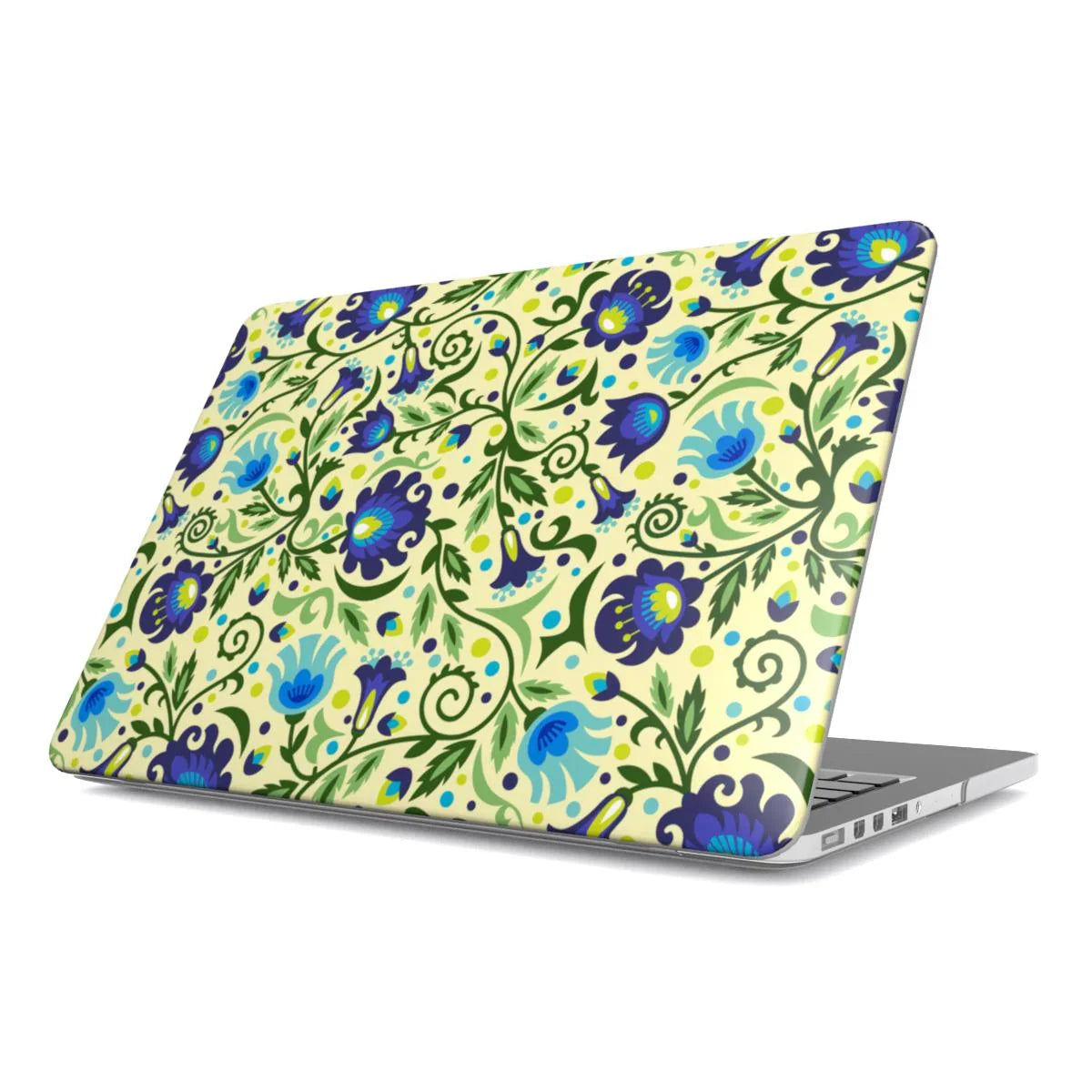 Gdańsk Blues Wycinanki MacBook Case over yellow - The Global Wanderer