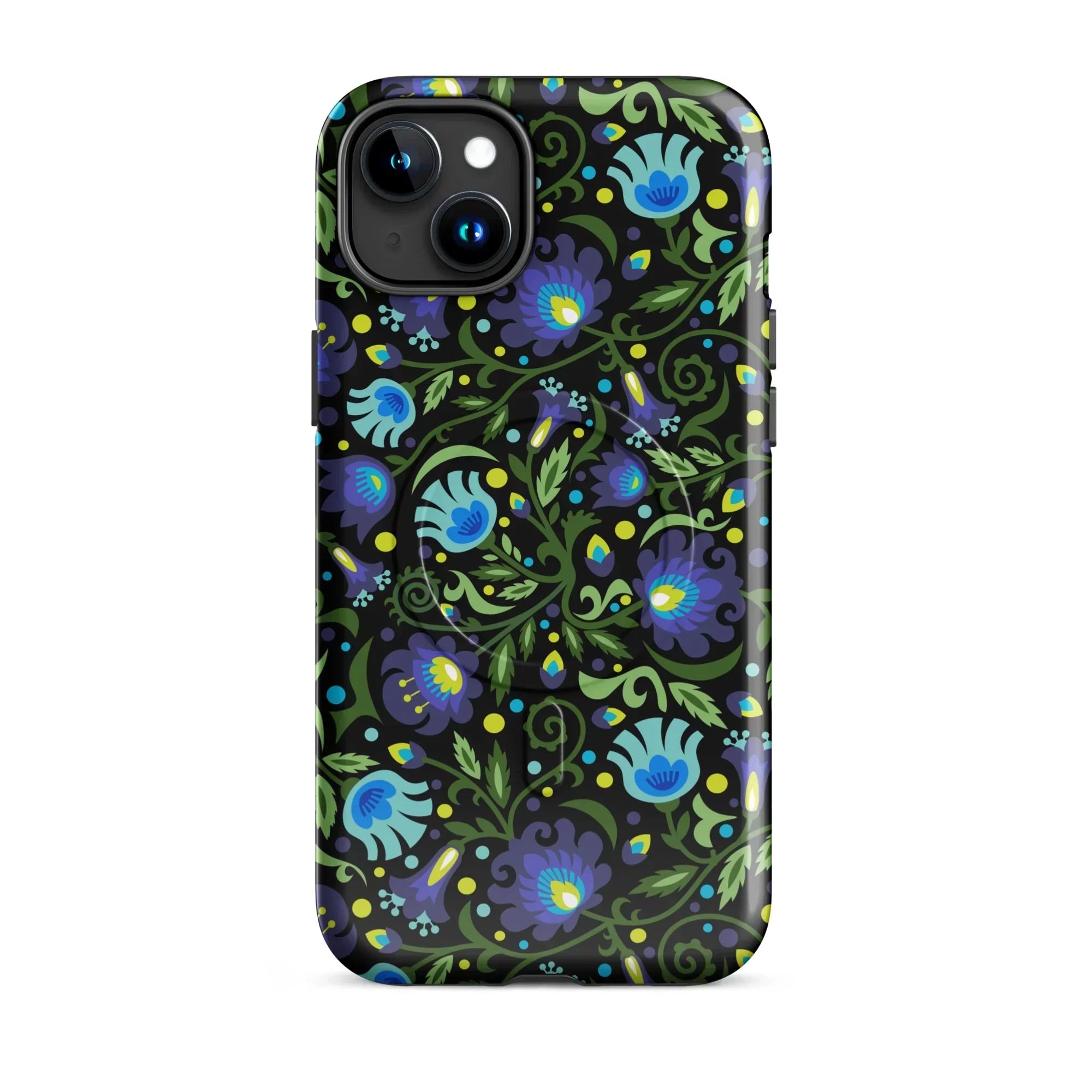 Gdańsk Blues Wycinanki MagSafe iPhone Case over black - The Global Wanderer