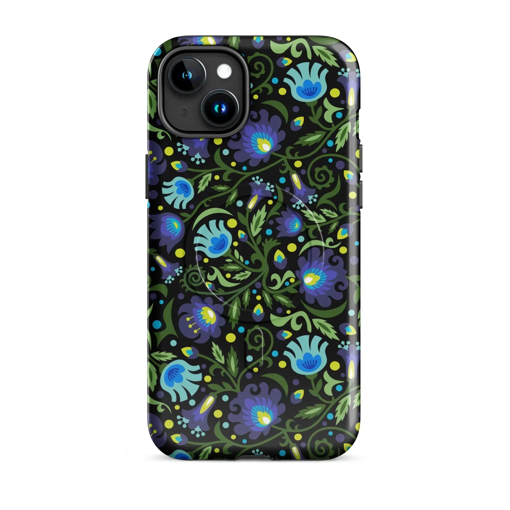 Gdańsk Blues Wycinanki MagSafe iPhone Case over black - The Global Wanderer