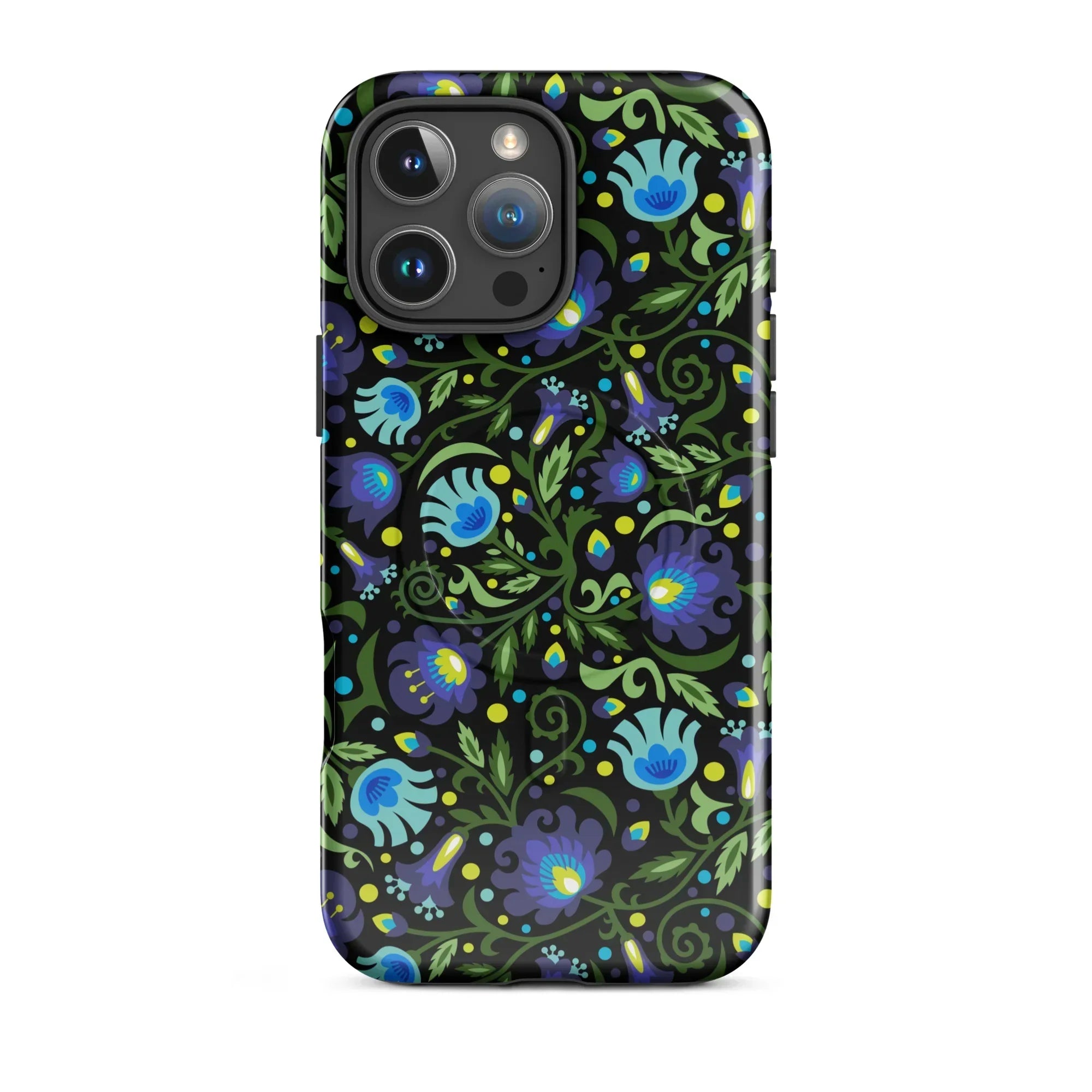 Gdańsk Blues Wycinanki MagSafe iPhone Case over black - The Global Wanderer