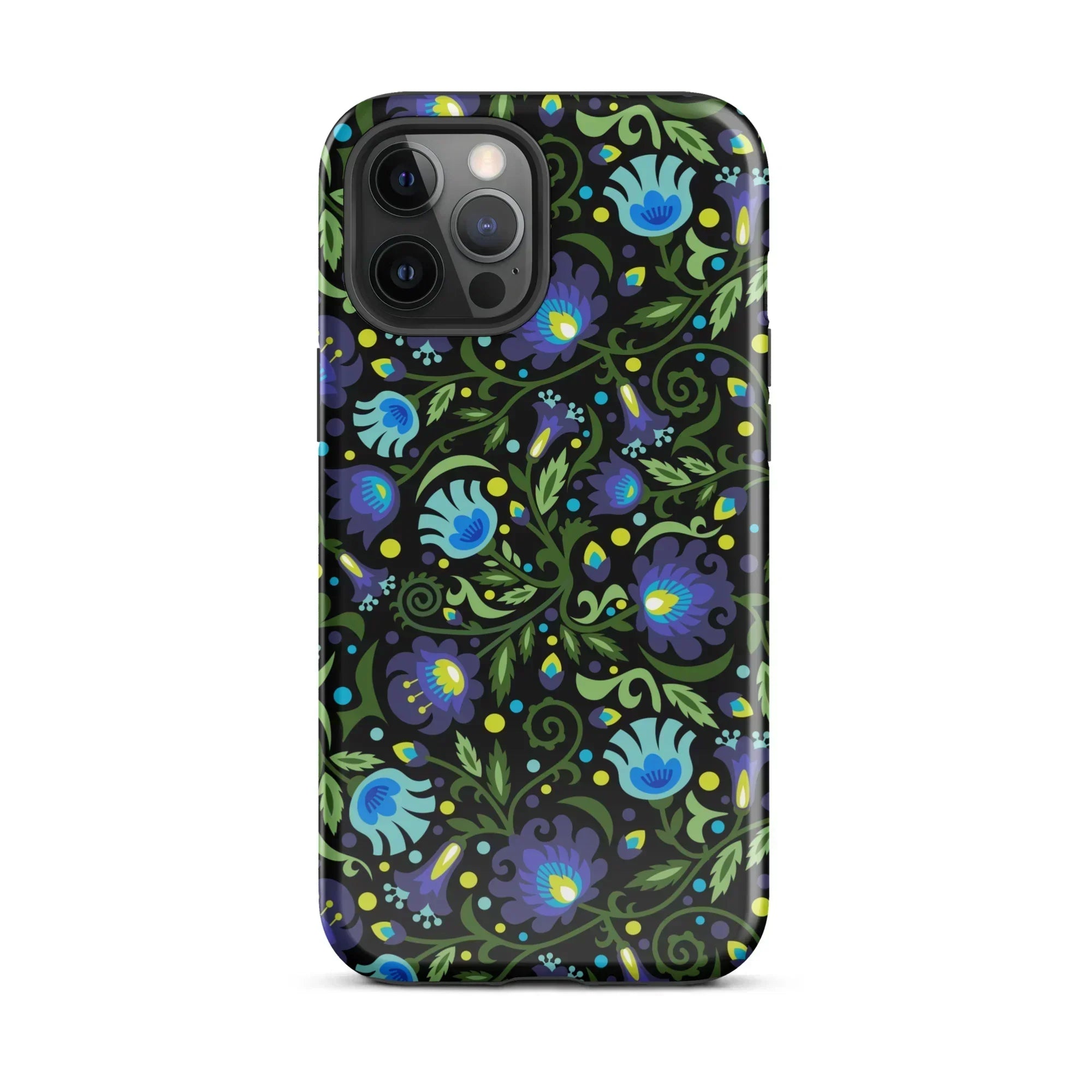 Gdańsk Blues Wycinanki iPhone Case over black - The Global Wanderer