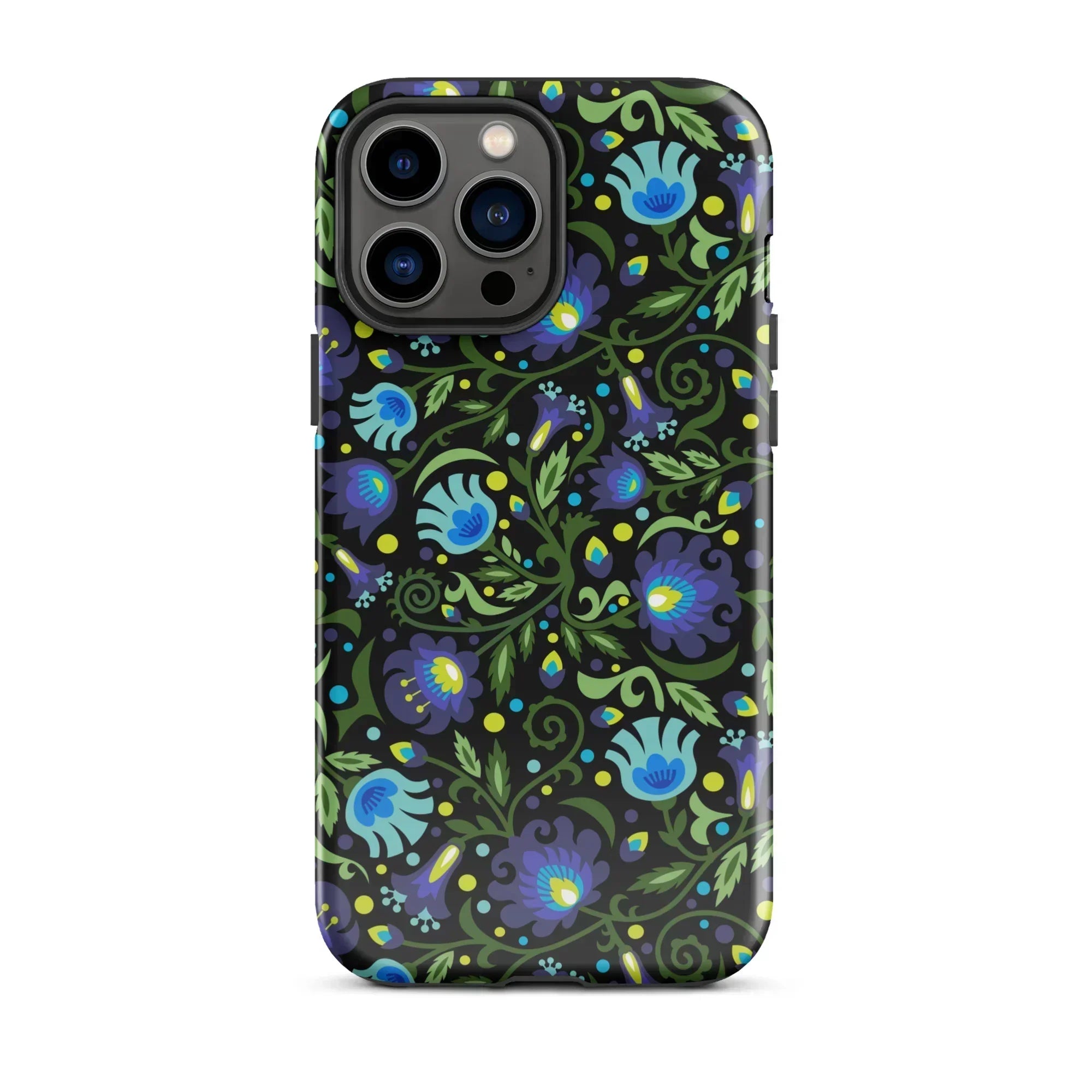 Gdańsk Blues Wycinanki iPhone Case over black - The Global Wanderer