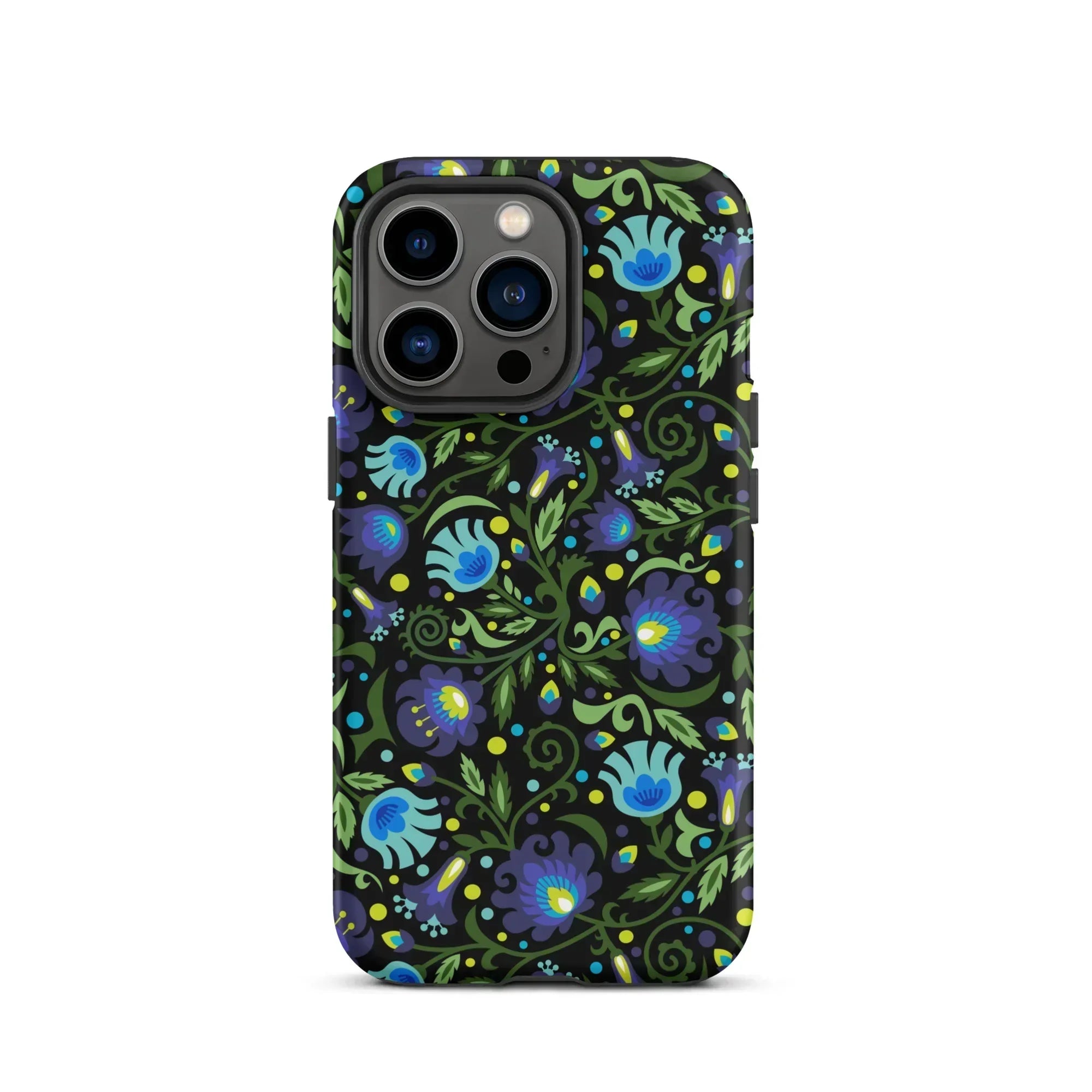 Gdańsk Blues Wycinanki iPhone Case over black - The Global Wanderer