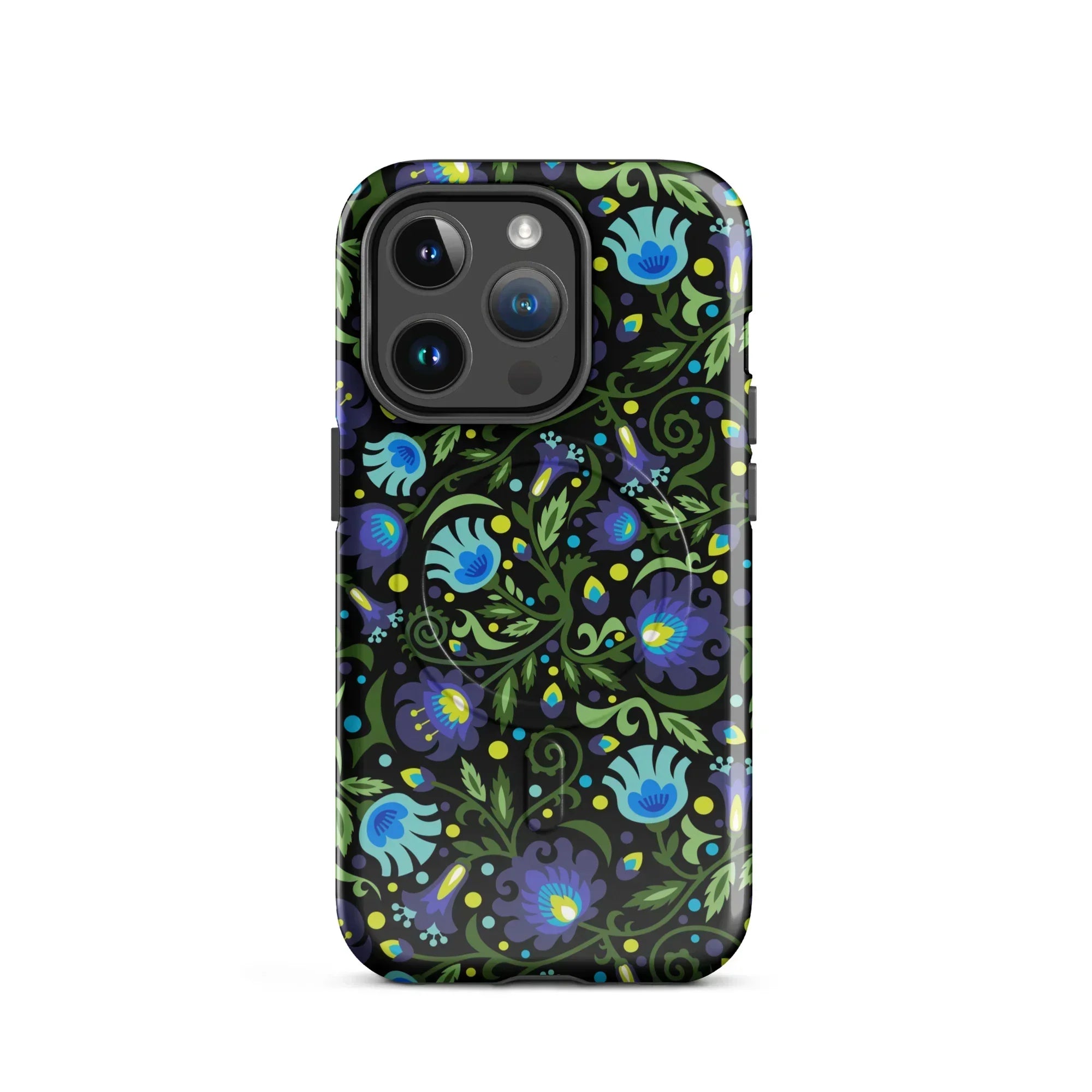 Gdańsk Blues Wycinanki MagSafe iPhone Case over black - The Global Wanderer