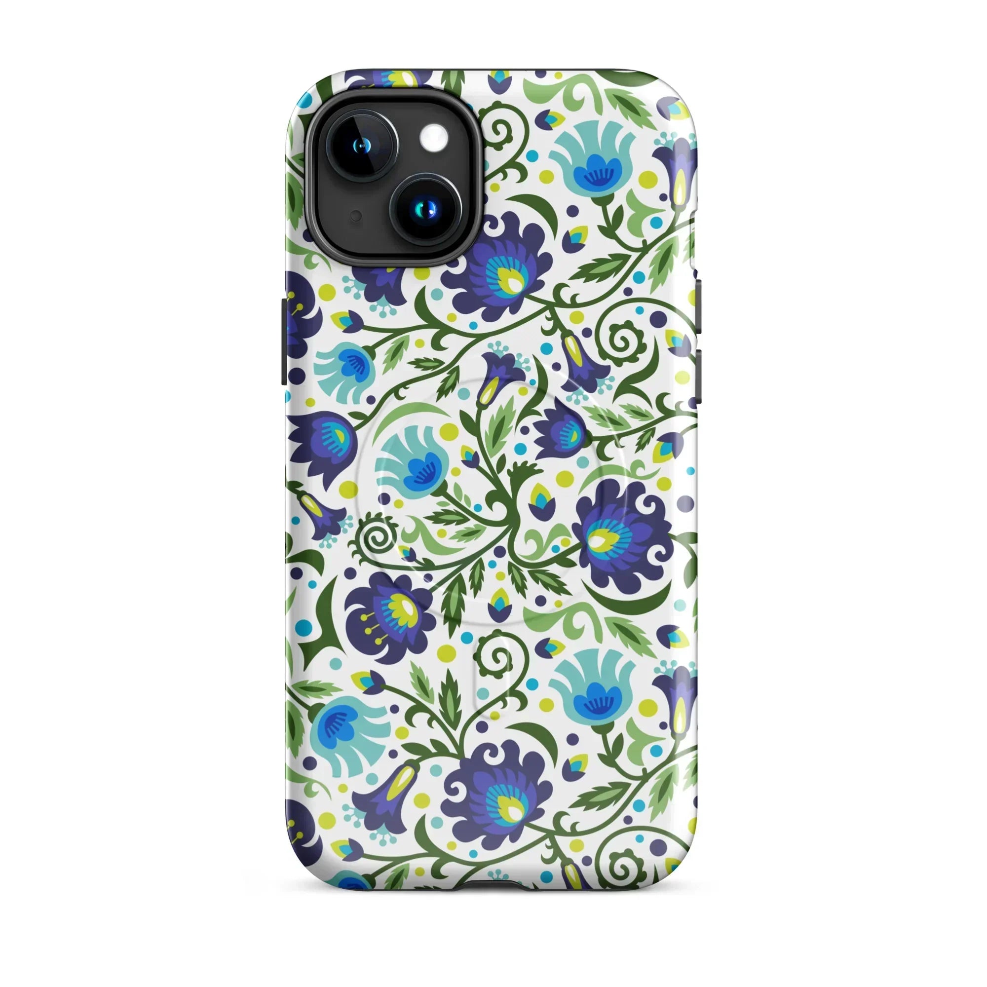 Gdańsk Blues Wycinanki MagSafe iPhone Case over white - The Global Wanderer