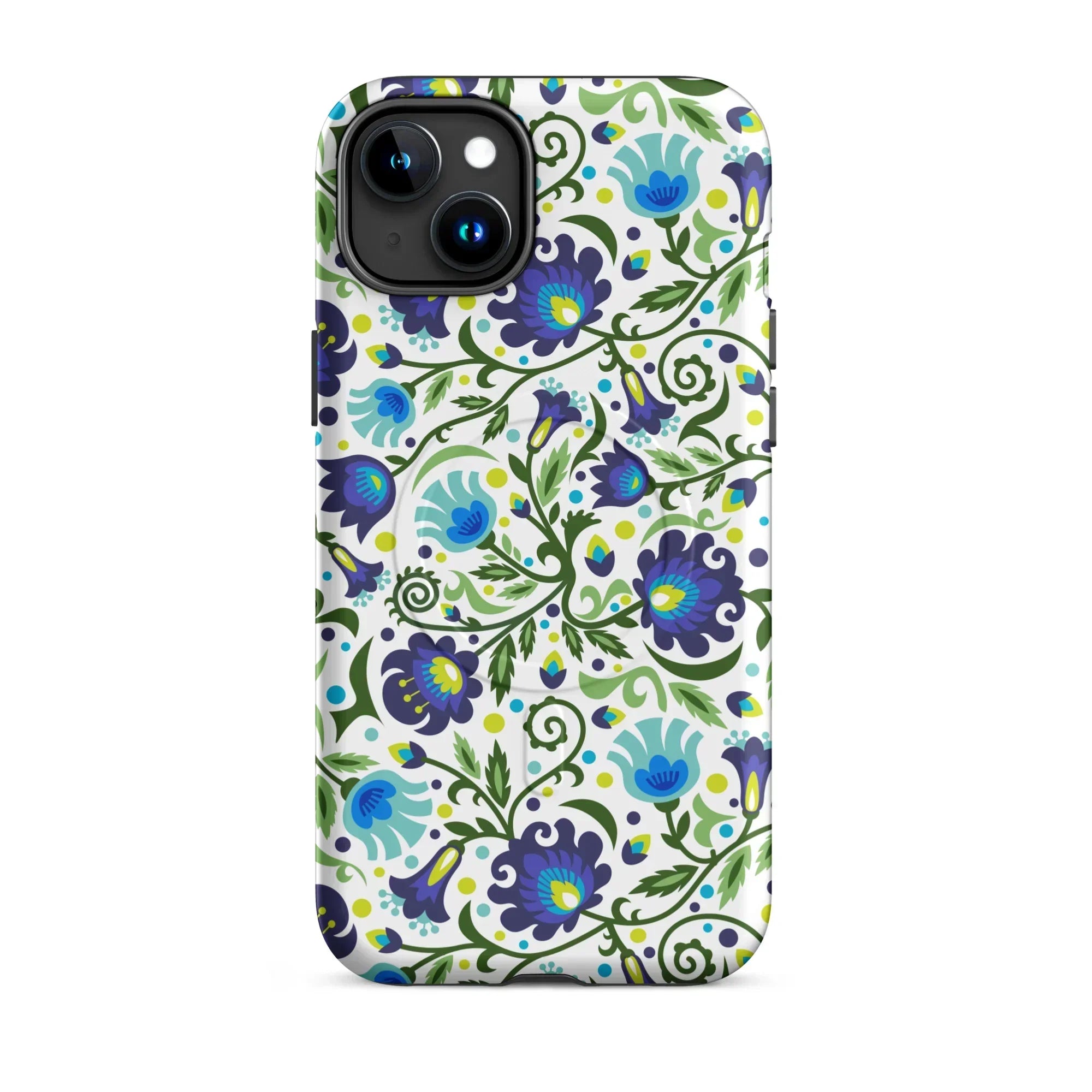 Gdańsk Blues Wycinanki MagSafe iPhone Case over white - The Global Wanderer