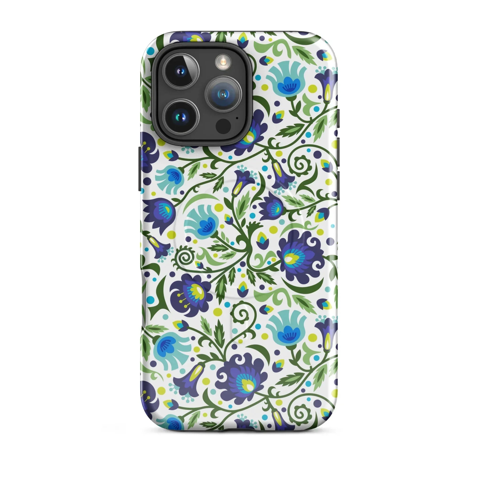 Gdańsk Blues Wycinanki MagSafe iPhone Case over white - The Global Wanderer