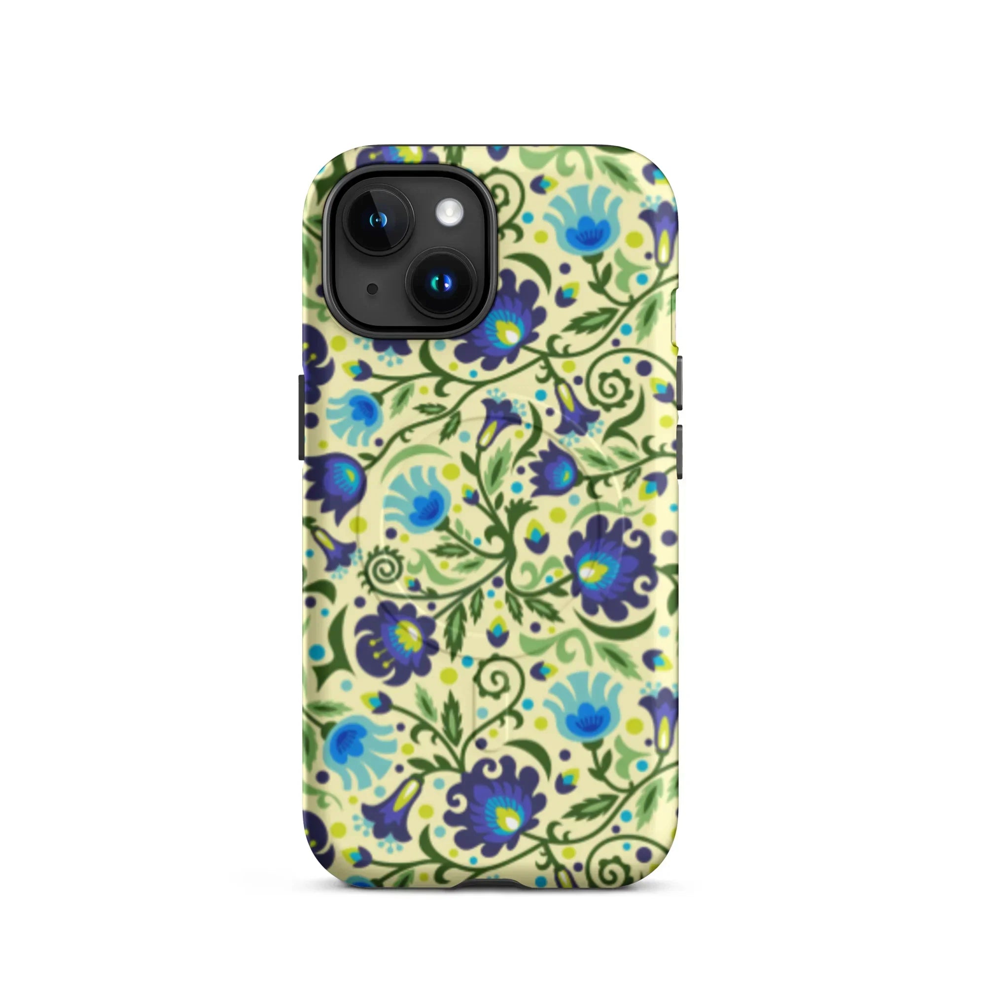 Gdańsk Blues Wycinanki MagSafe iPhone Case over yellow - The Global Wanderer