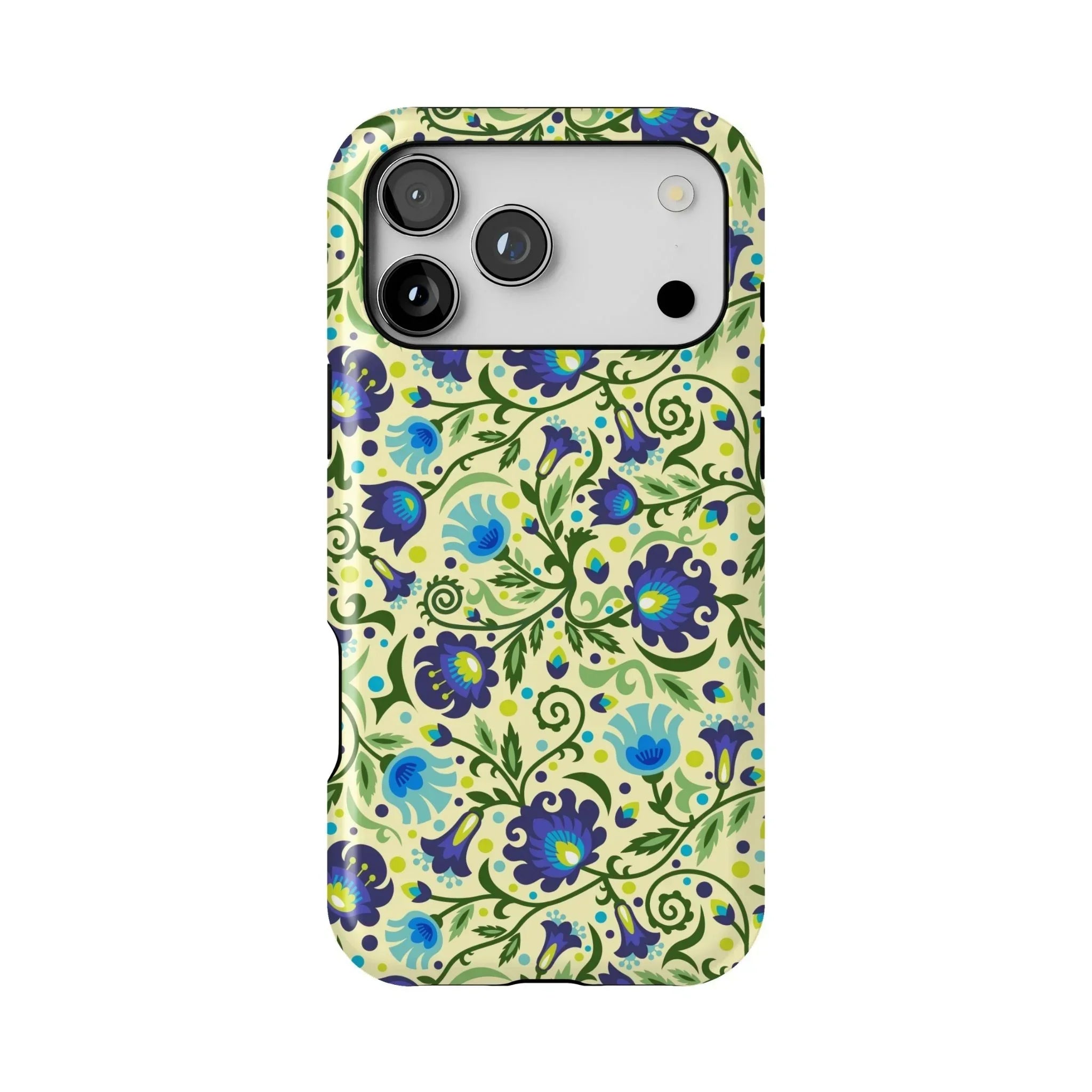 Gdańsk Blues Wycinanki MagSafe iPhone Case over yellow - The Global Wanderer