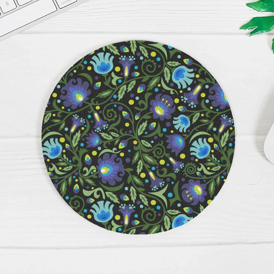 Gdańsk Blues Wycinanki Mouse Pad over black - The Global Wanderer