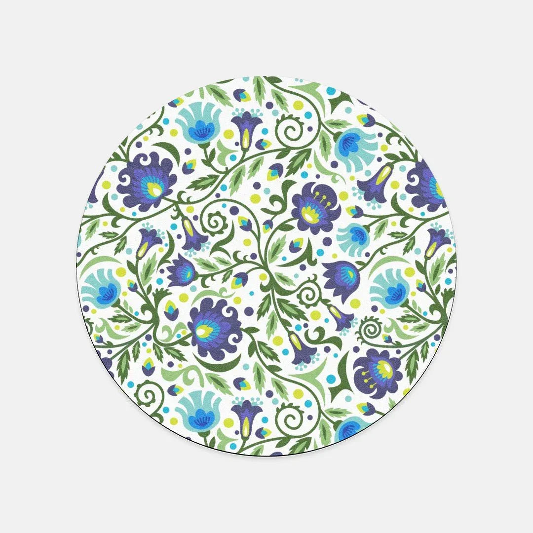 Gdańsk Blues Wycinanki Mouse Pad over white - The Global Wanderer