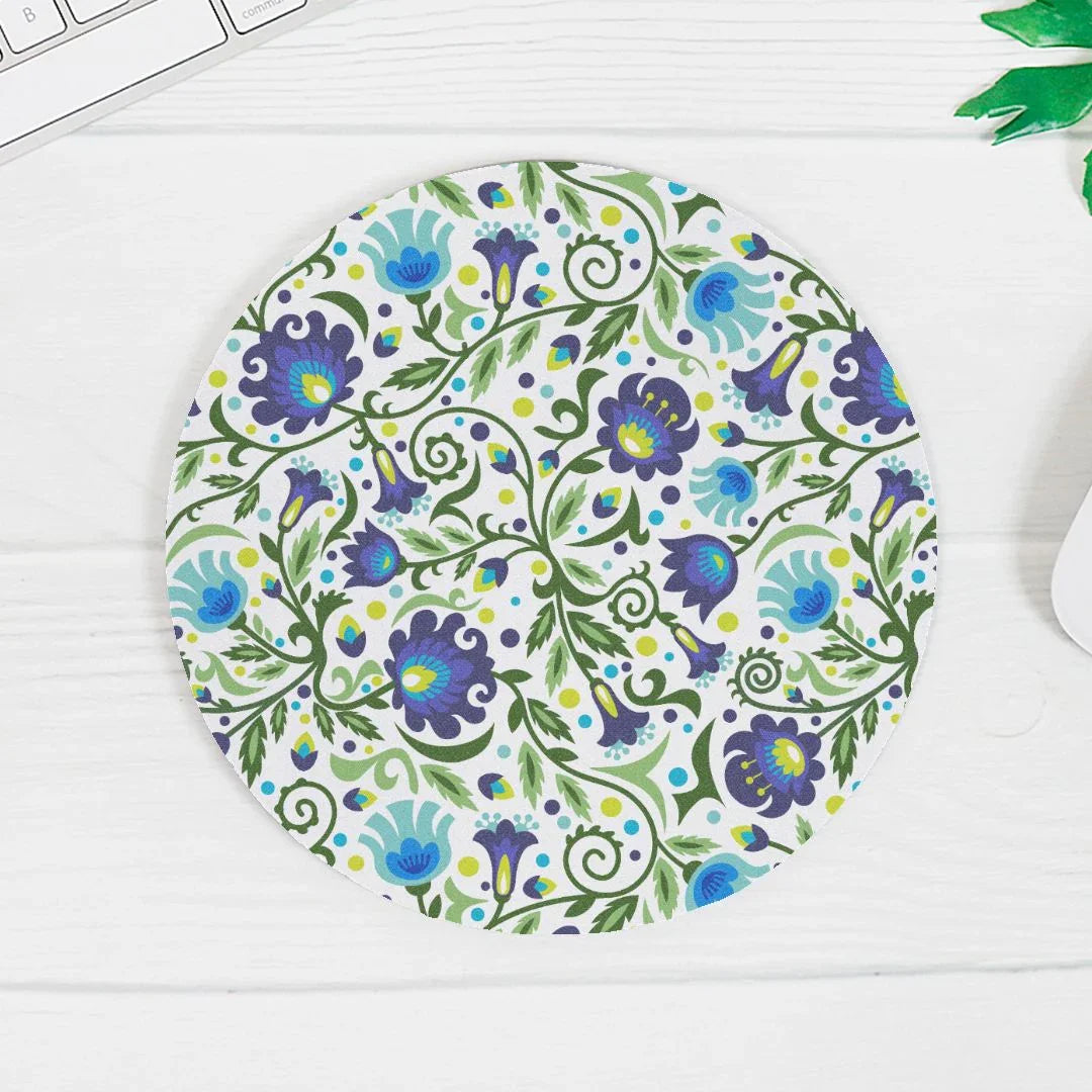 Gdańsk Blues Wycinanki Mouse Pad over white - The Global Wanderer