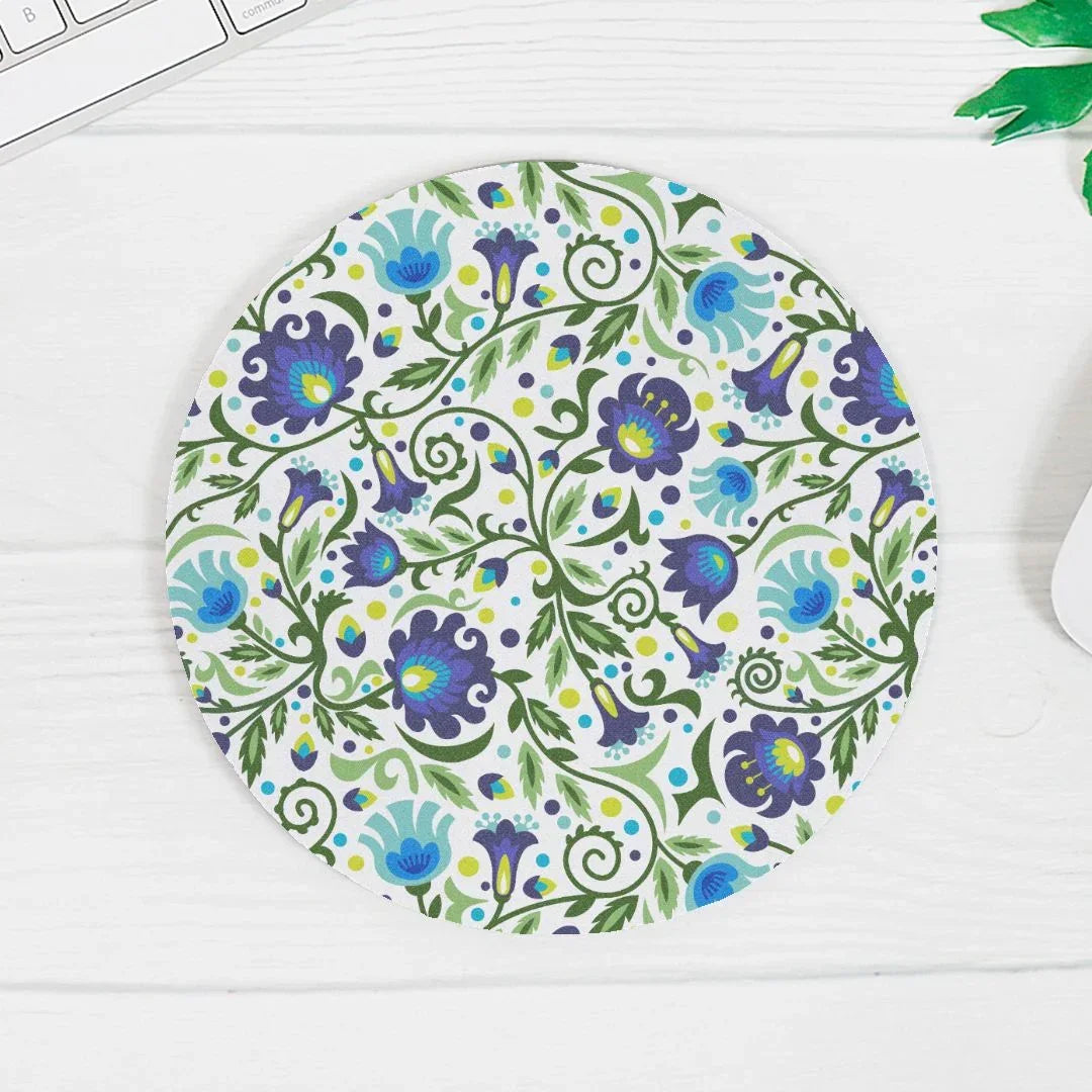 Gdańsk Blues Wycinanki Mouse Pad over white - The Global Wanderer