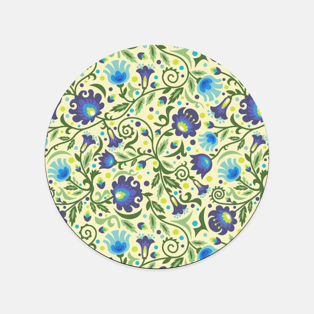 Gdańsk Blues Wycinanki Mouse Pad over yellow - The Global Wanderer