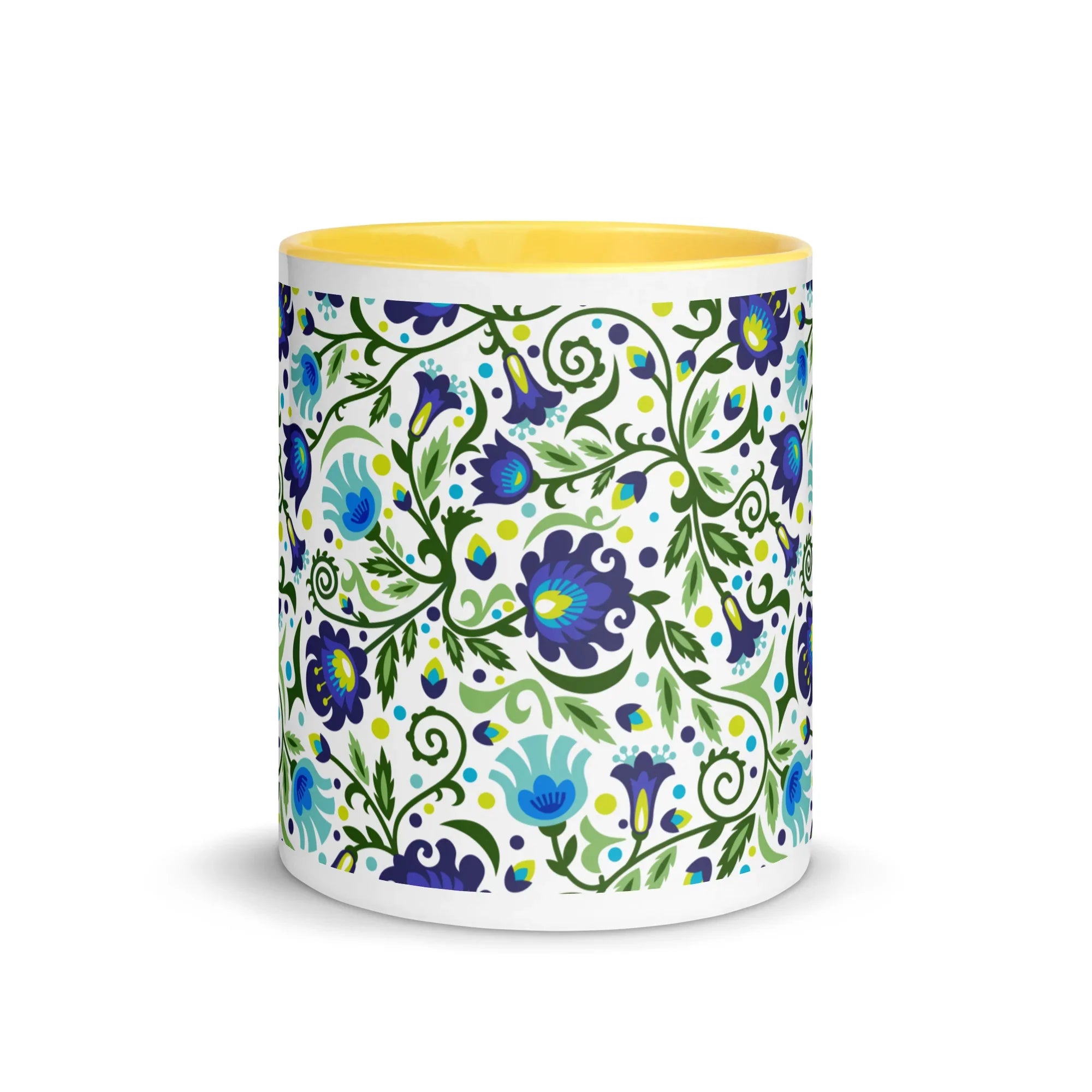 Gdańsk Blues Wycinanki Mug over white - The Global Wanderer