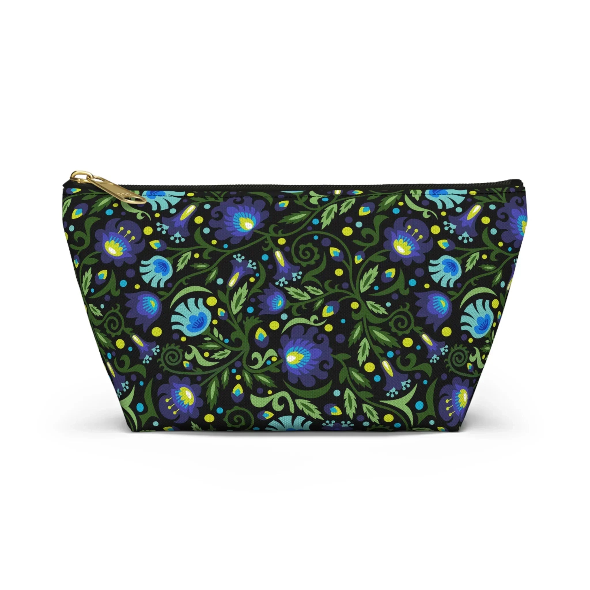 Gdańsk Blues Wycinanki Pouch over black - The Global Wanderer
